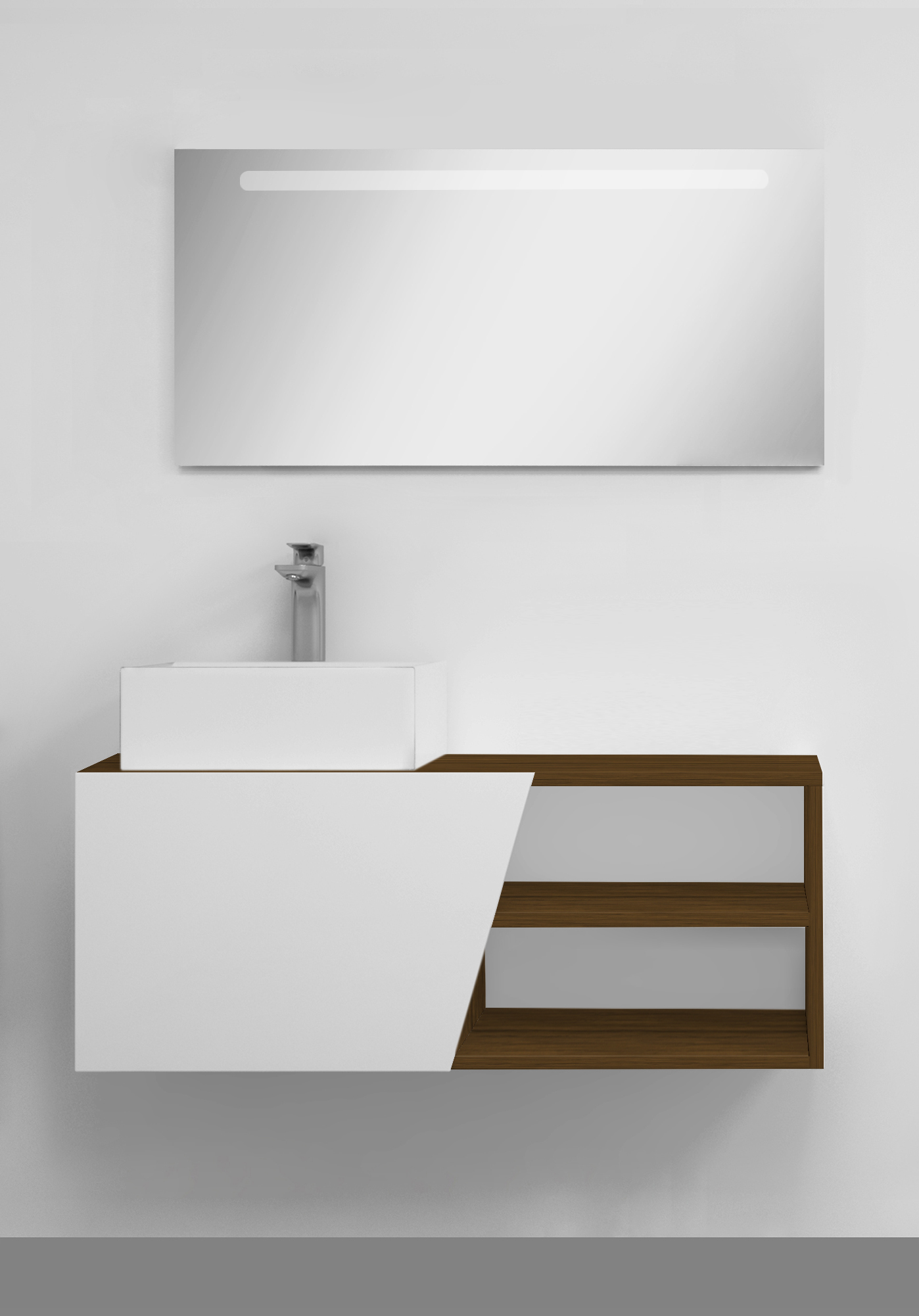 Pack Rennes avec lavabo et miroir LED
