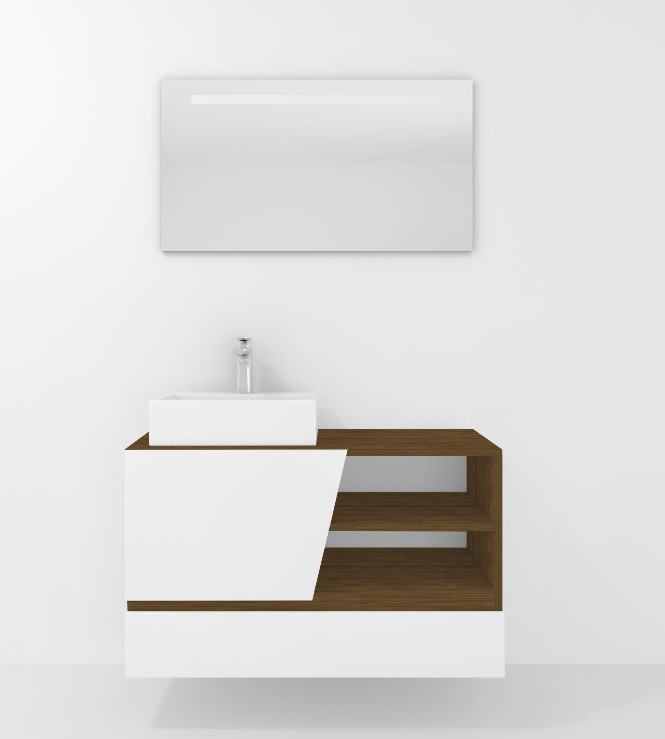 Pack Rennes Plus avec lavabo et miroir LED