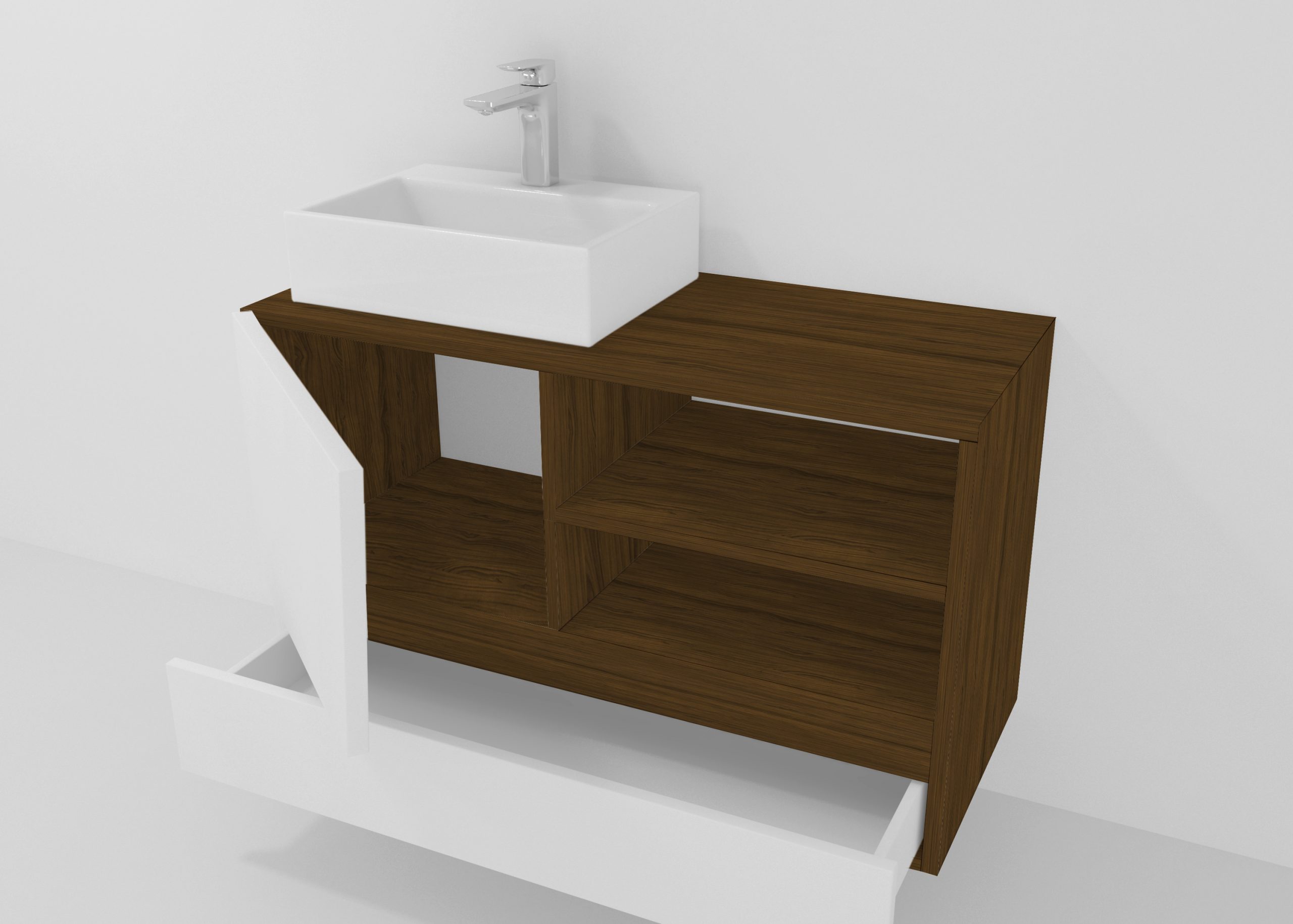 Pack Rennes Plus avec lavabo et miroir LED