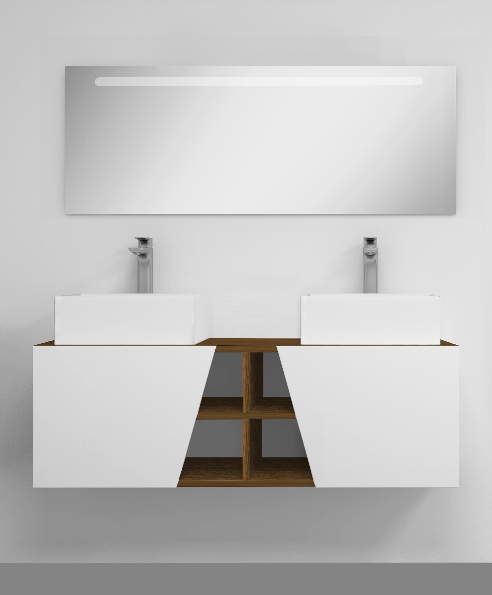 Pack Rennes avec lavabo et miroir LED