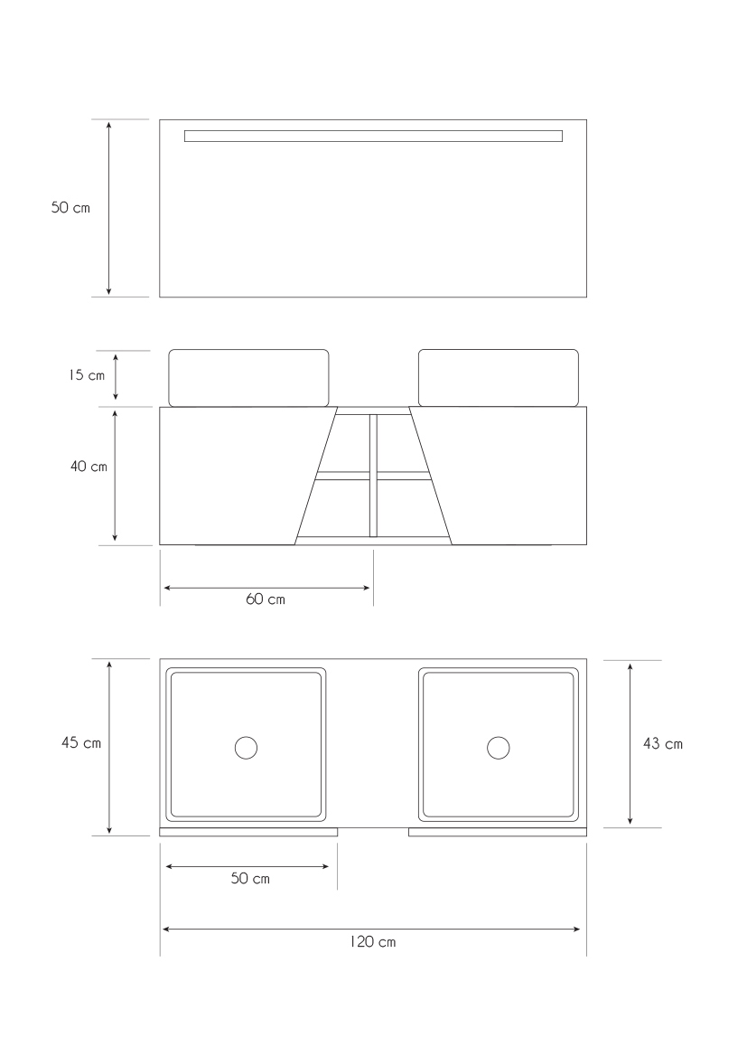Pack Rennes avec lavabo et miroir LED