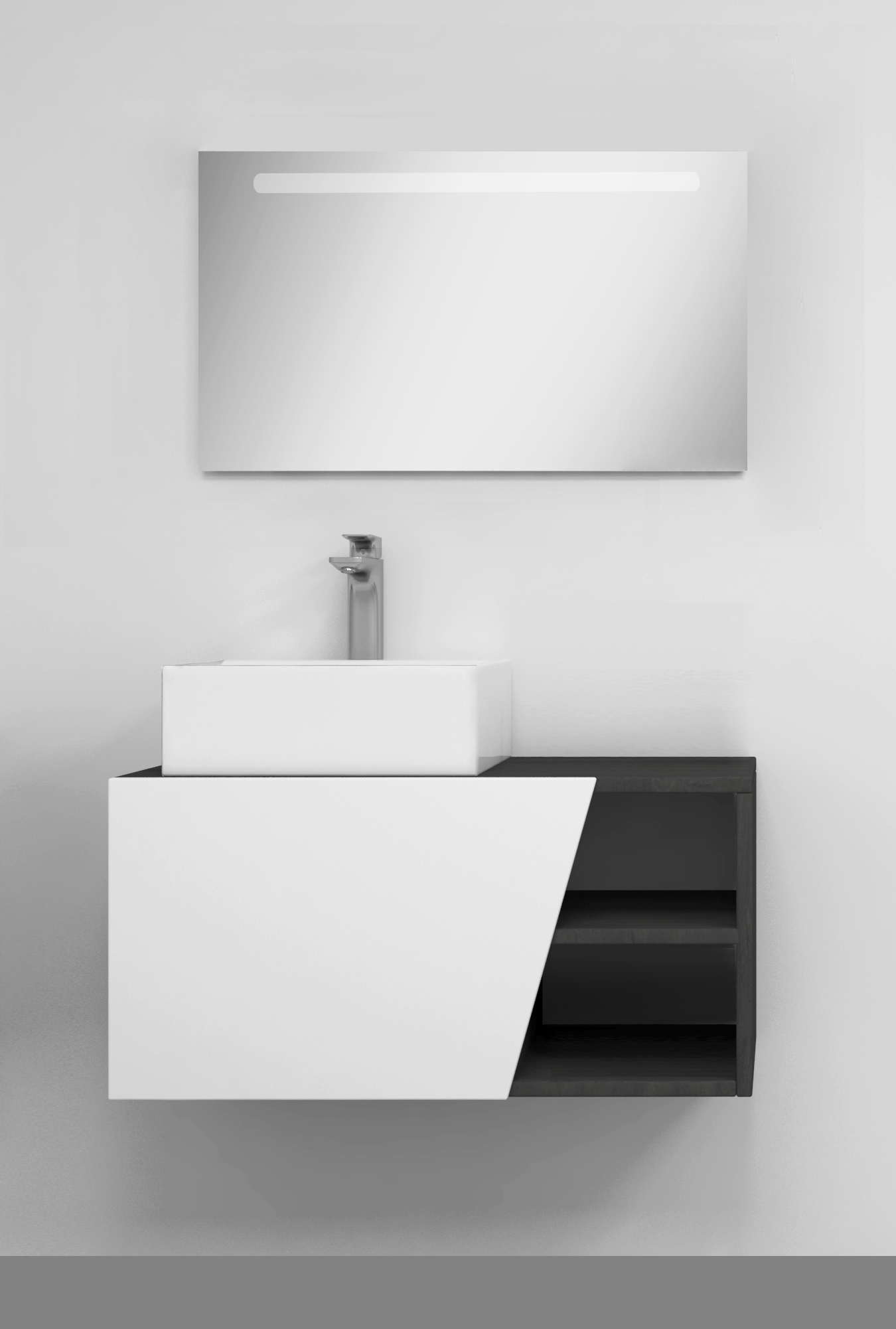 Pack Rennes avec lavabo et miroir LED