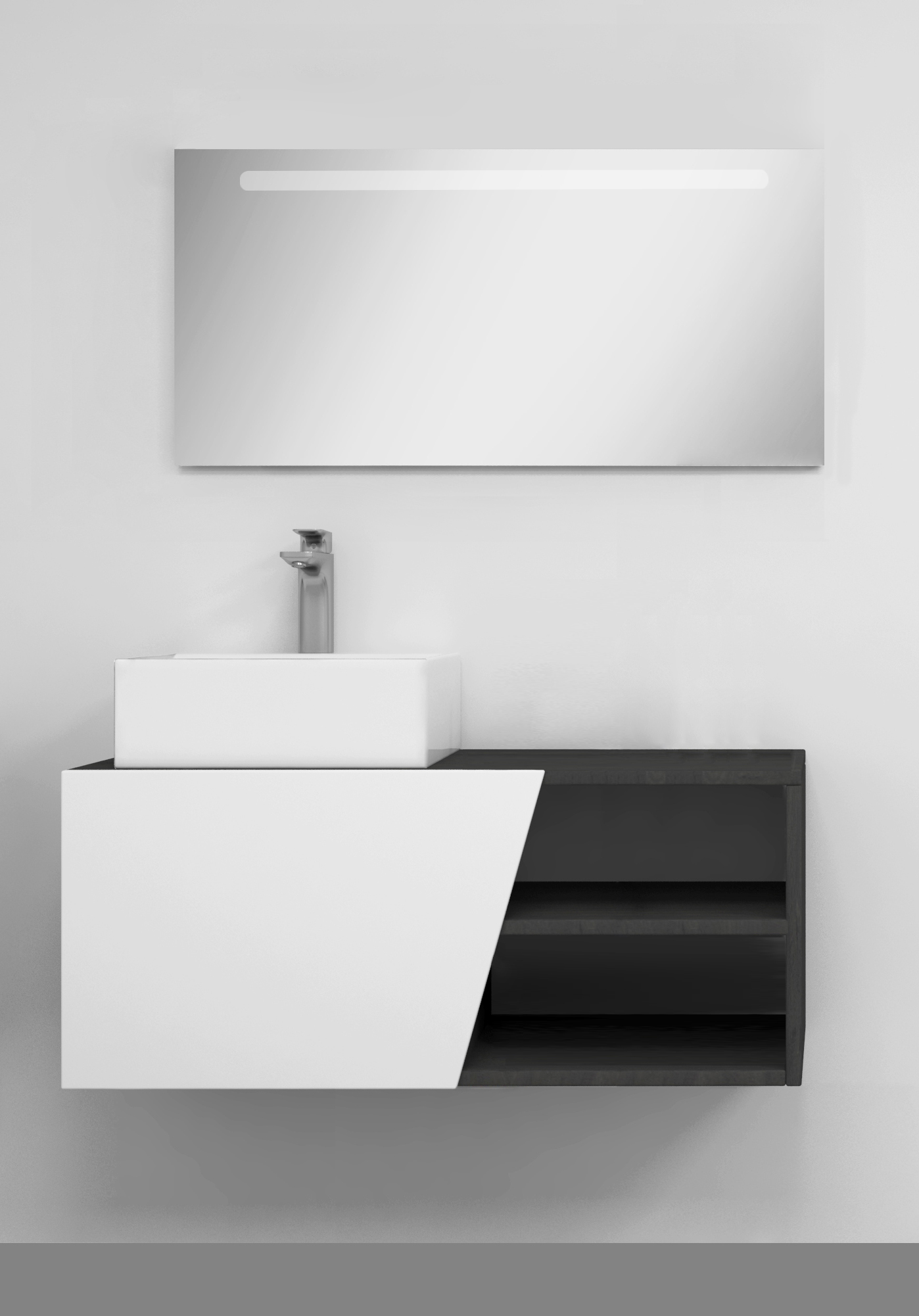 Pack Rennes avec lavabo et miroir LED