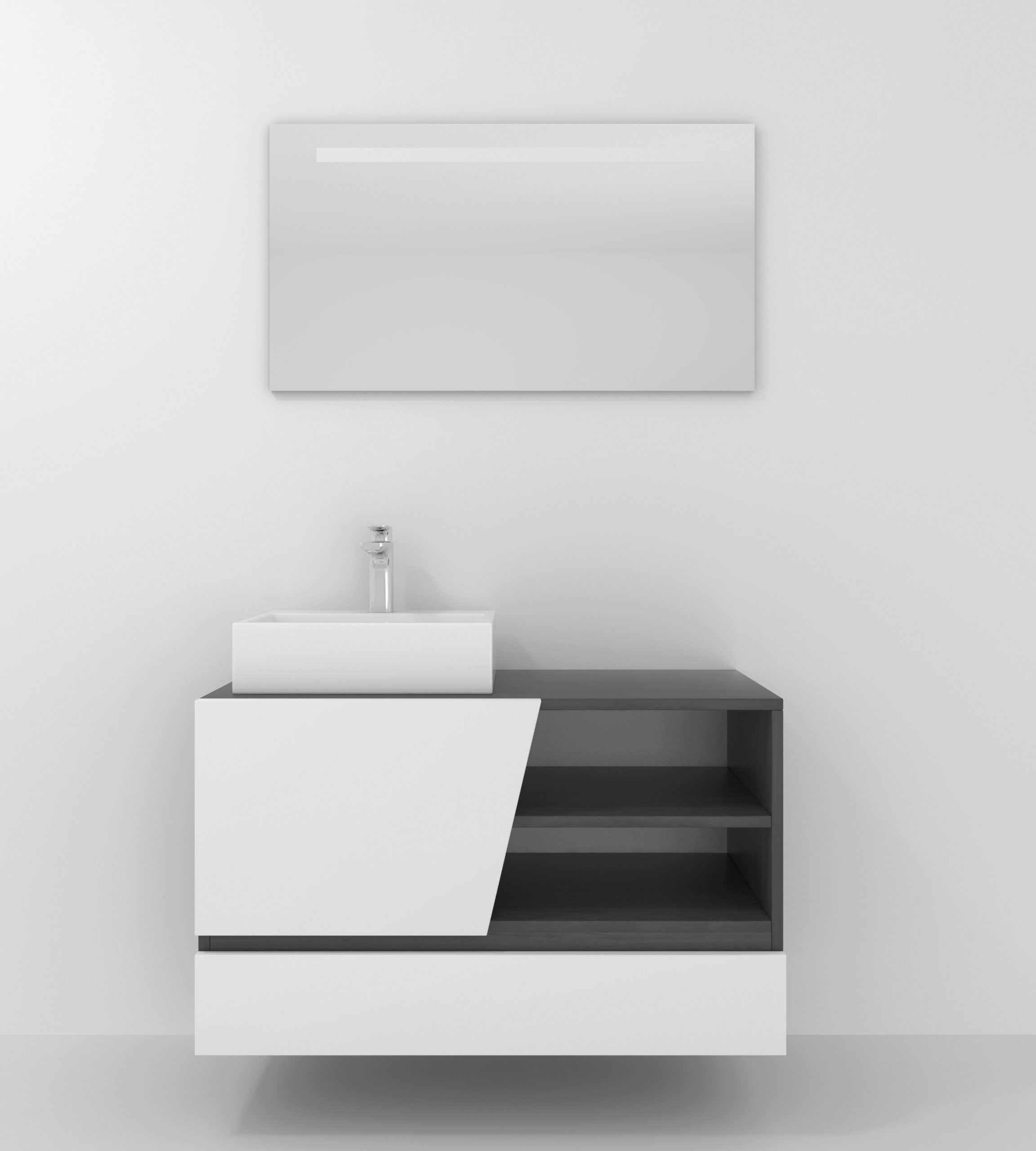 Pack Rennes Plus avec lavabo et miroir LED