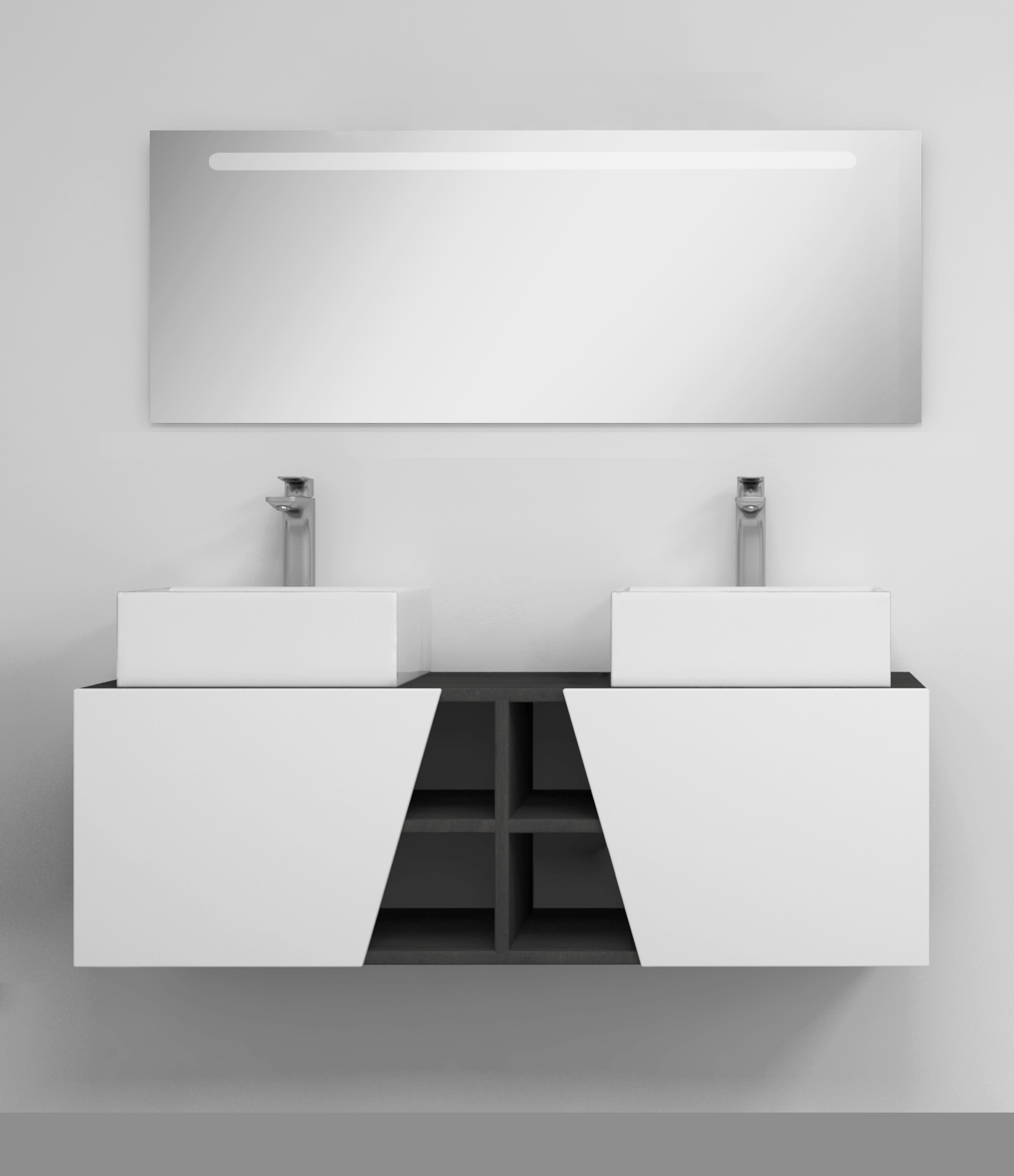 Pack Rennes avec lavabo et miroir LED