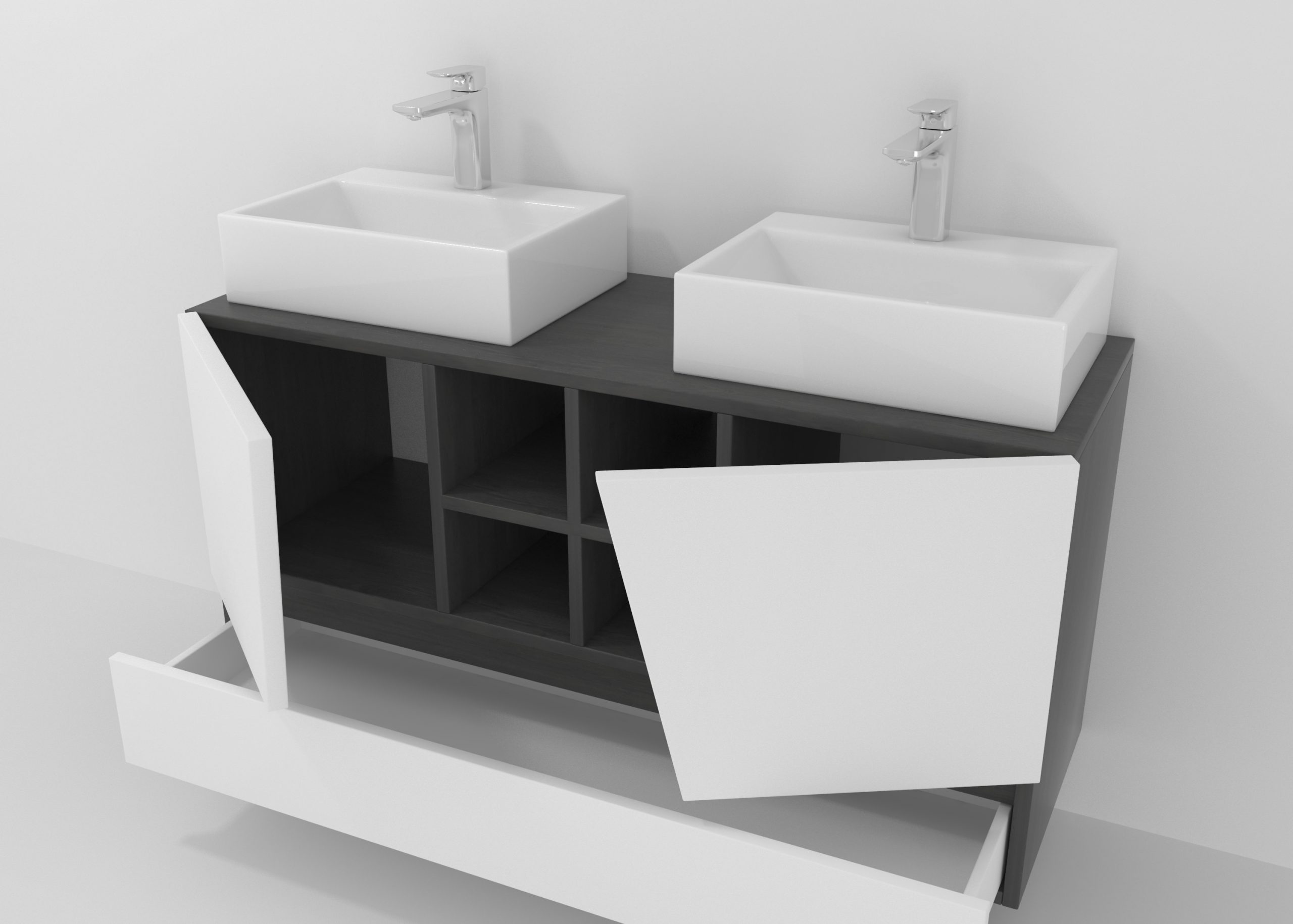 Pack Rennes Plus avec lavabo et miroir LED