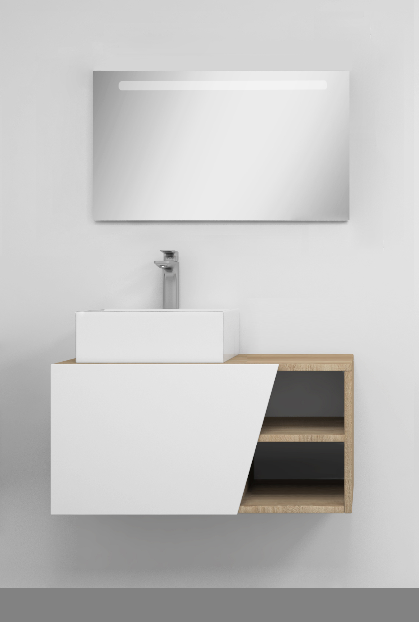 Pack Rennes avec lavabo et miroir LED