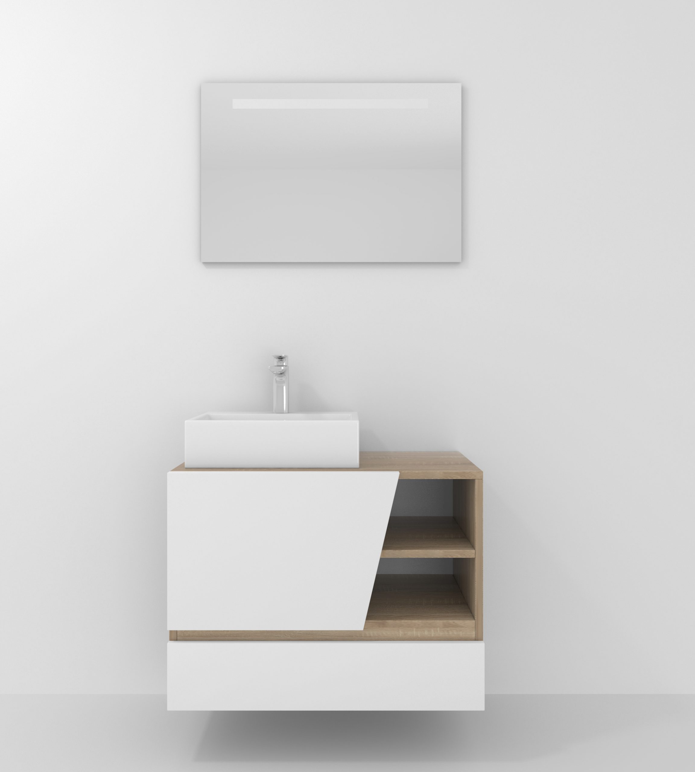 Pack Rennes Plus avec lavabo et miroir LED