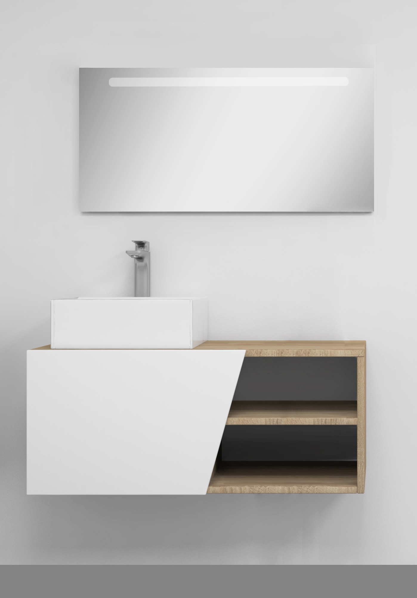 Pack Rennes avec lavabo et miroir LED