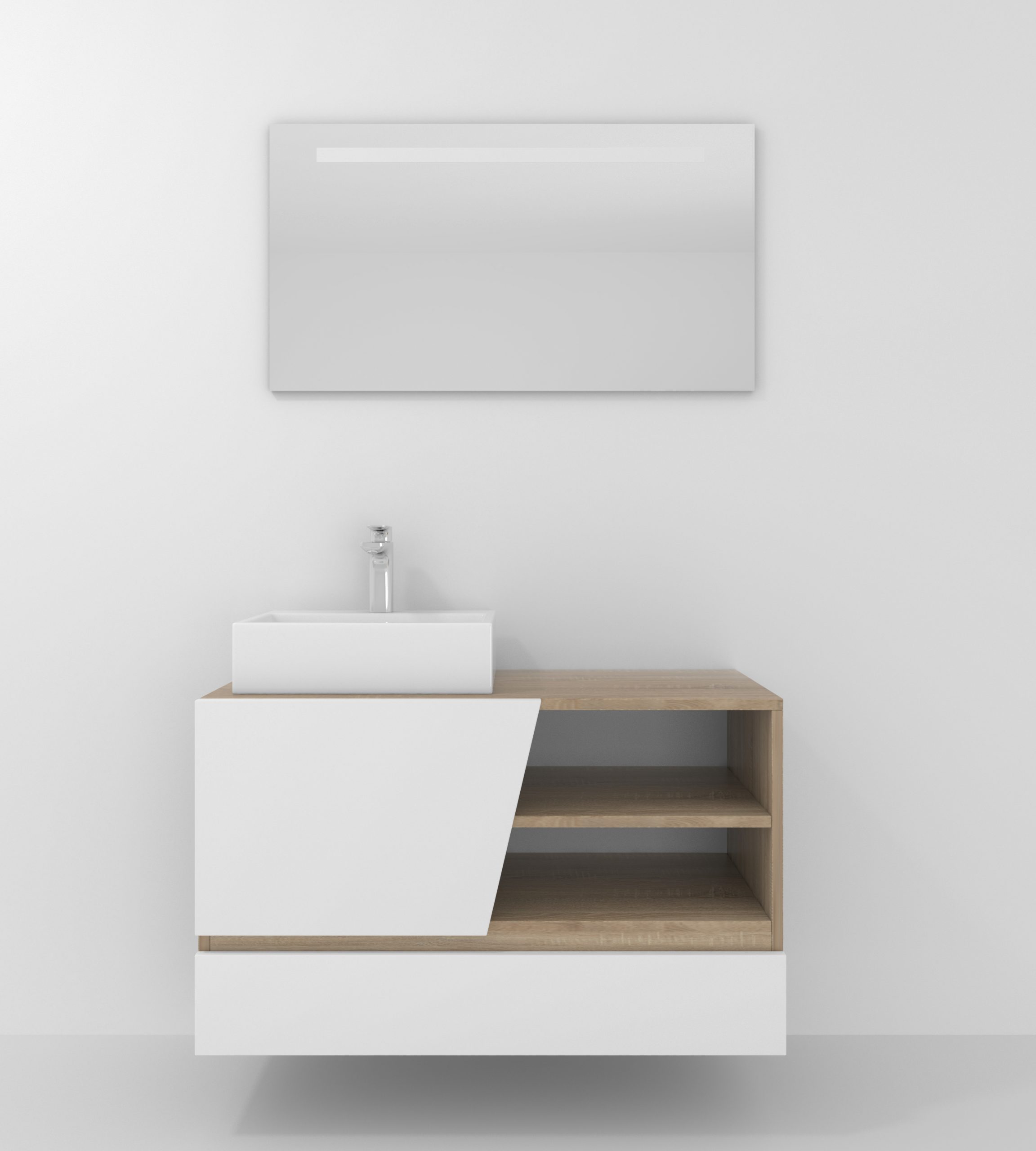 Pack Rennes Plus avec lavabo et miroir LED