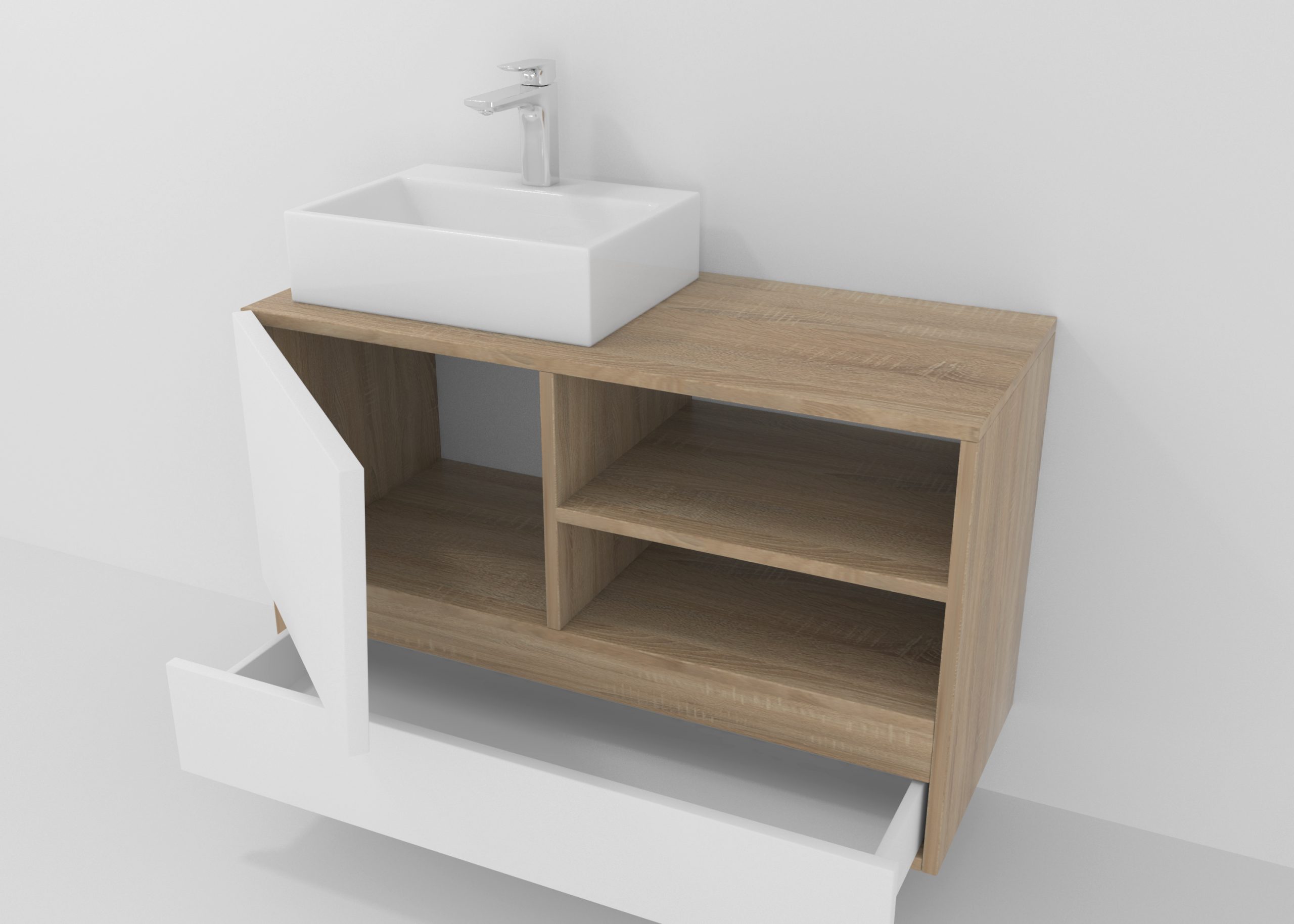 Pack Rennes Plus avec lavabo et miroir LED