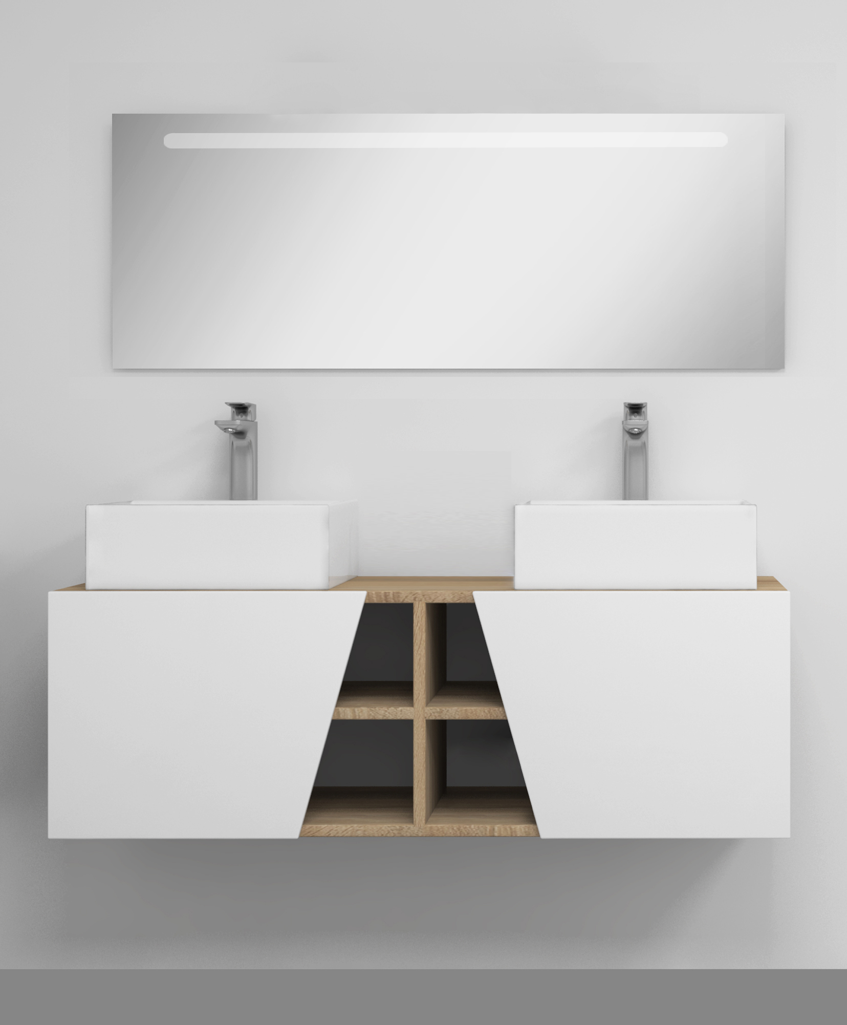 Pack Rennes avec lavabo et miroir LED