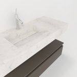 Pack Venus avec vasque compacte en marbre, miroir et projecteur LED