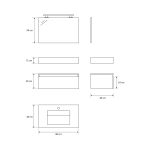 Pack Venus avec vasque compacte en marbre, miroir et projecteur LED