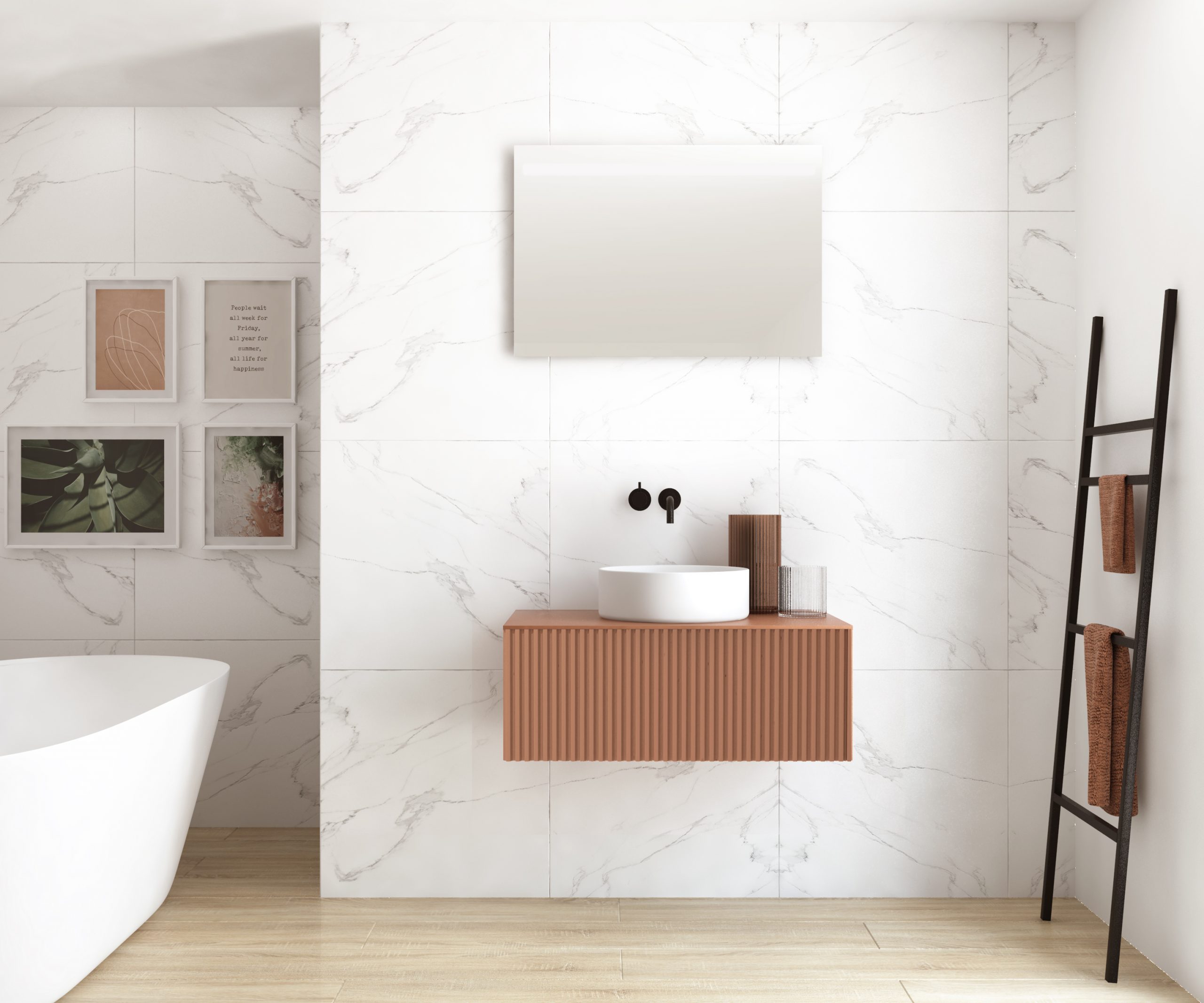 Pack Vologne + lavabo + espejo LED