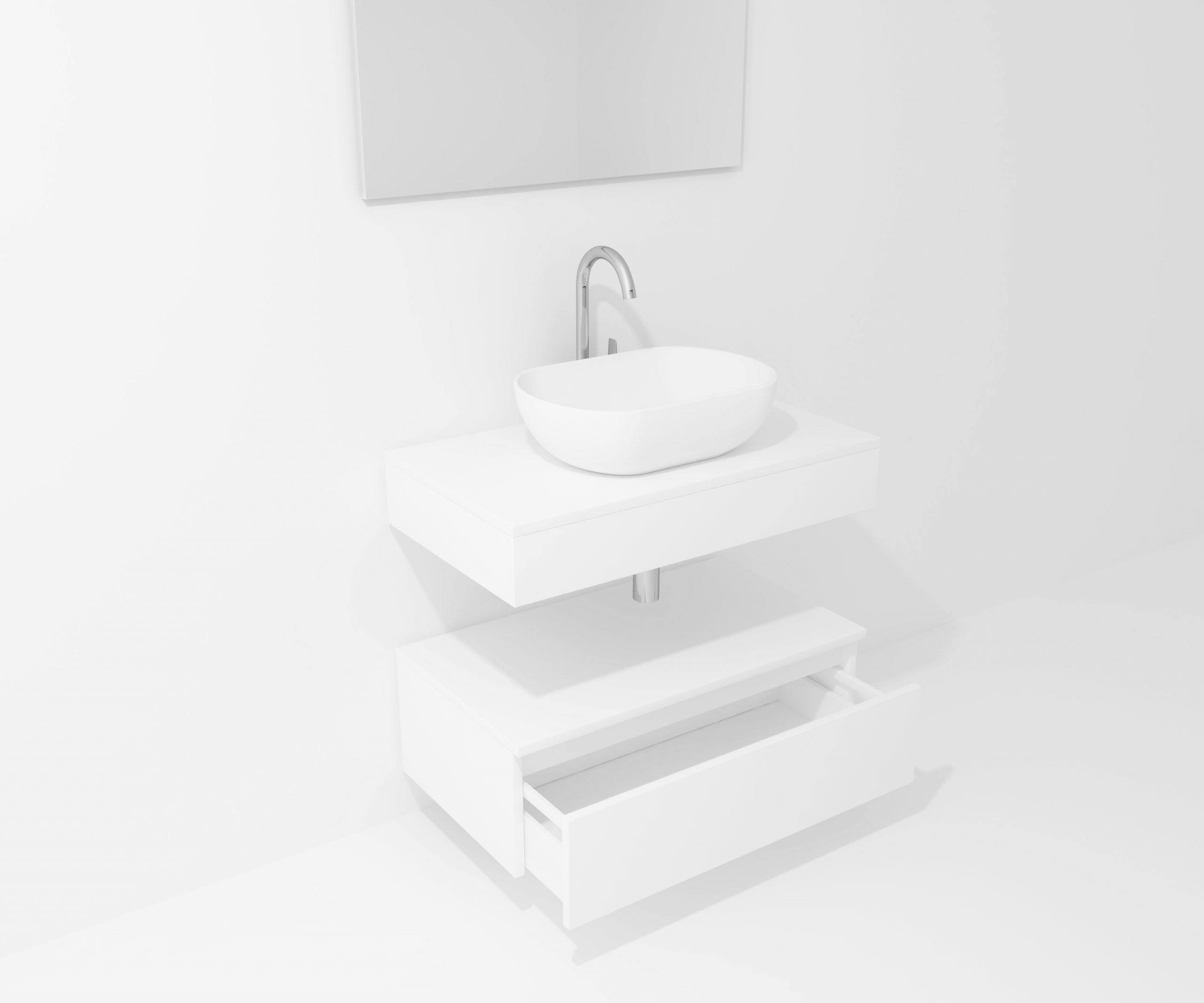 Pack Córcega con lavabo sobreencimera y espejo LED