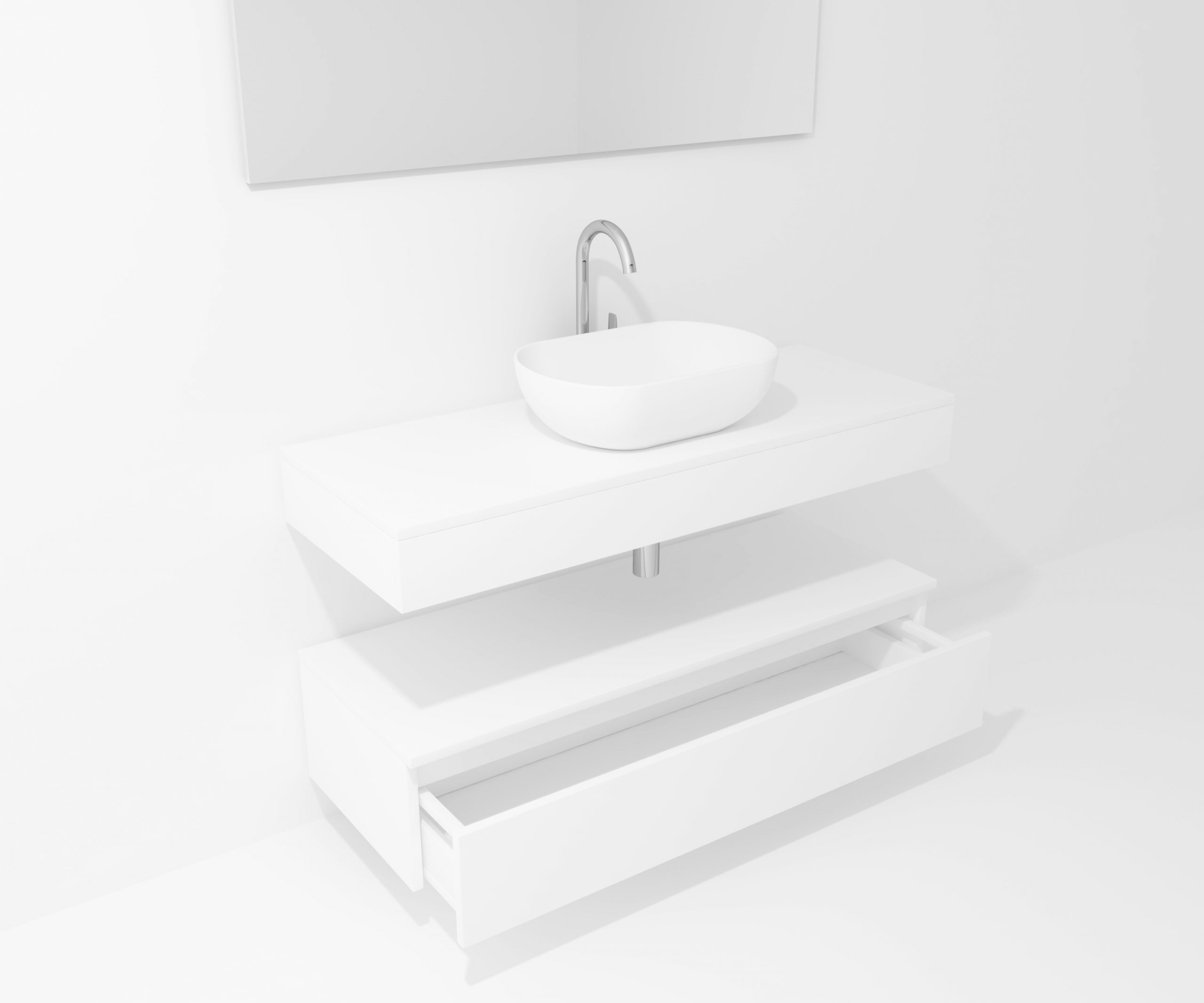 Pack Córcega con lavabo sobreencimera y espejo LED