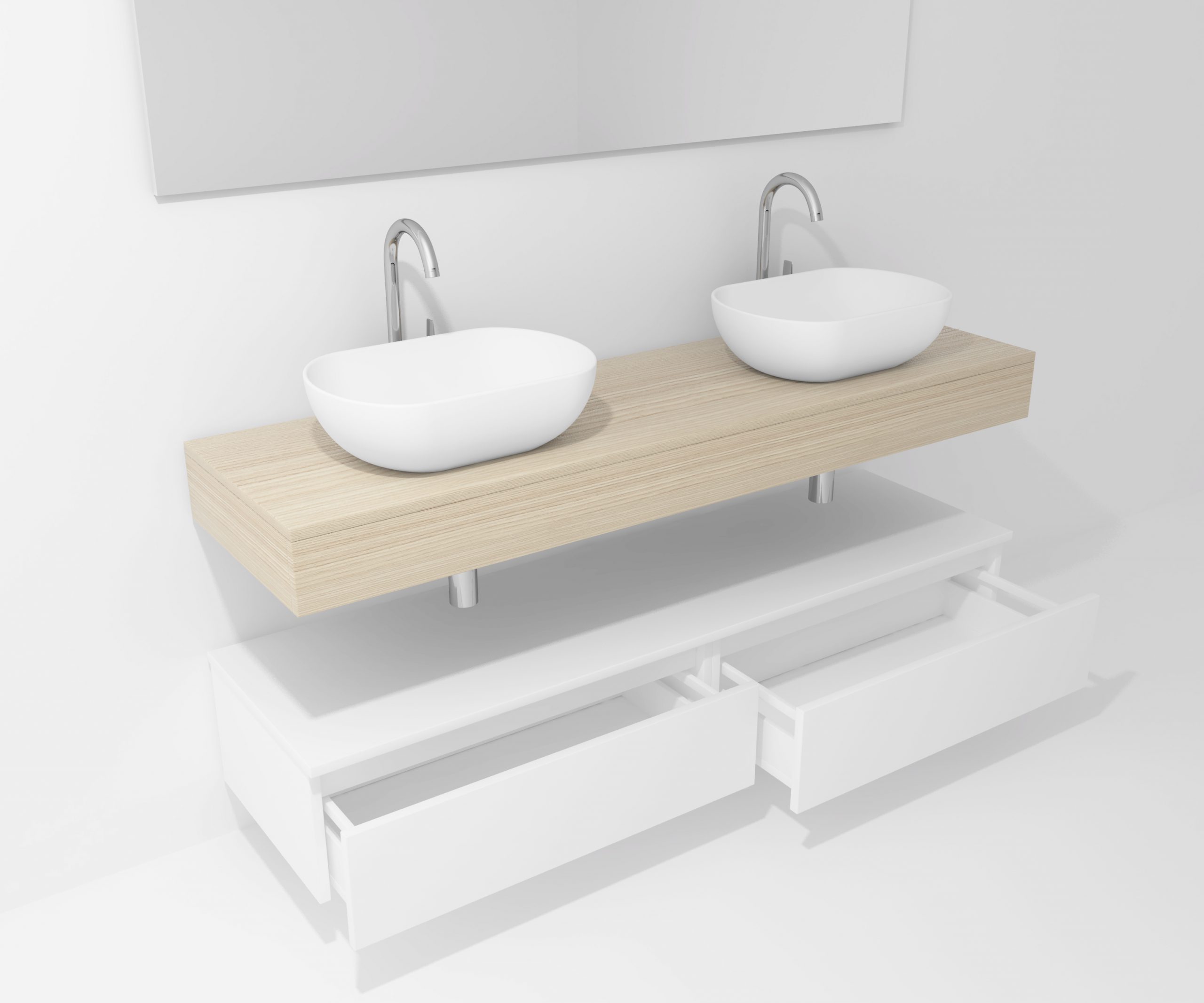 Pack Córcega con lavabo sobreencimera y espejo LED