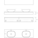 Pack Córcega con lavabo sobreencimera y espejo LED