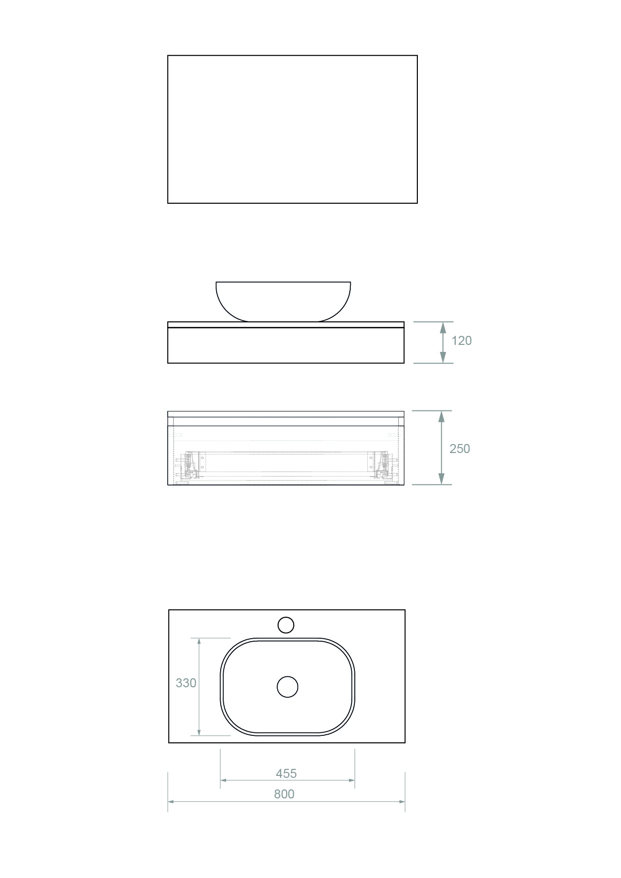 Pack Córcega con lavabo sobreencimera y espejo LED
