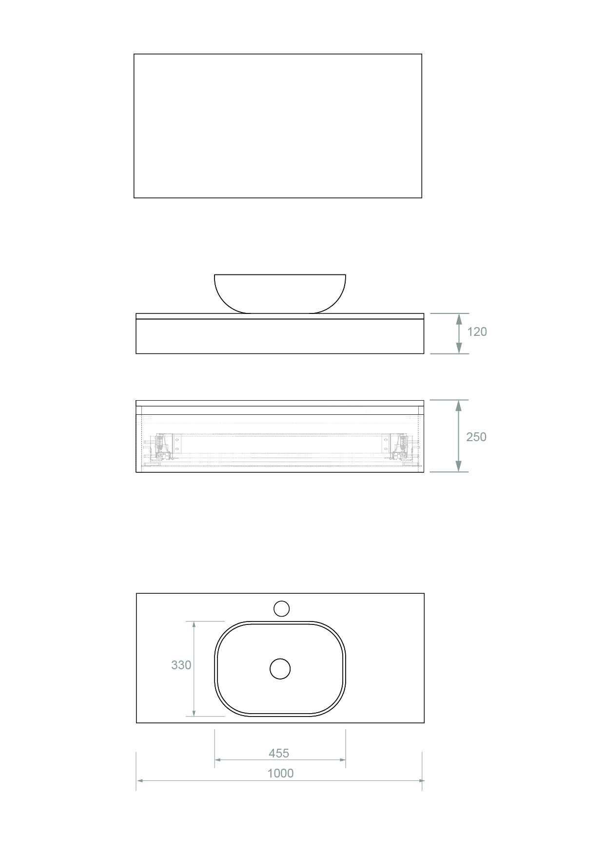 Pack Córcega con lavabo sobreencimera y espejo LED