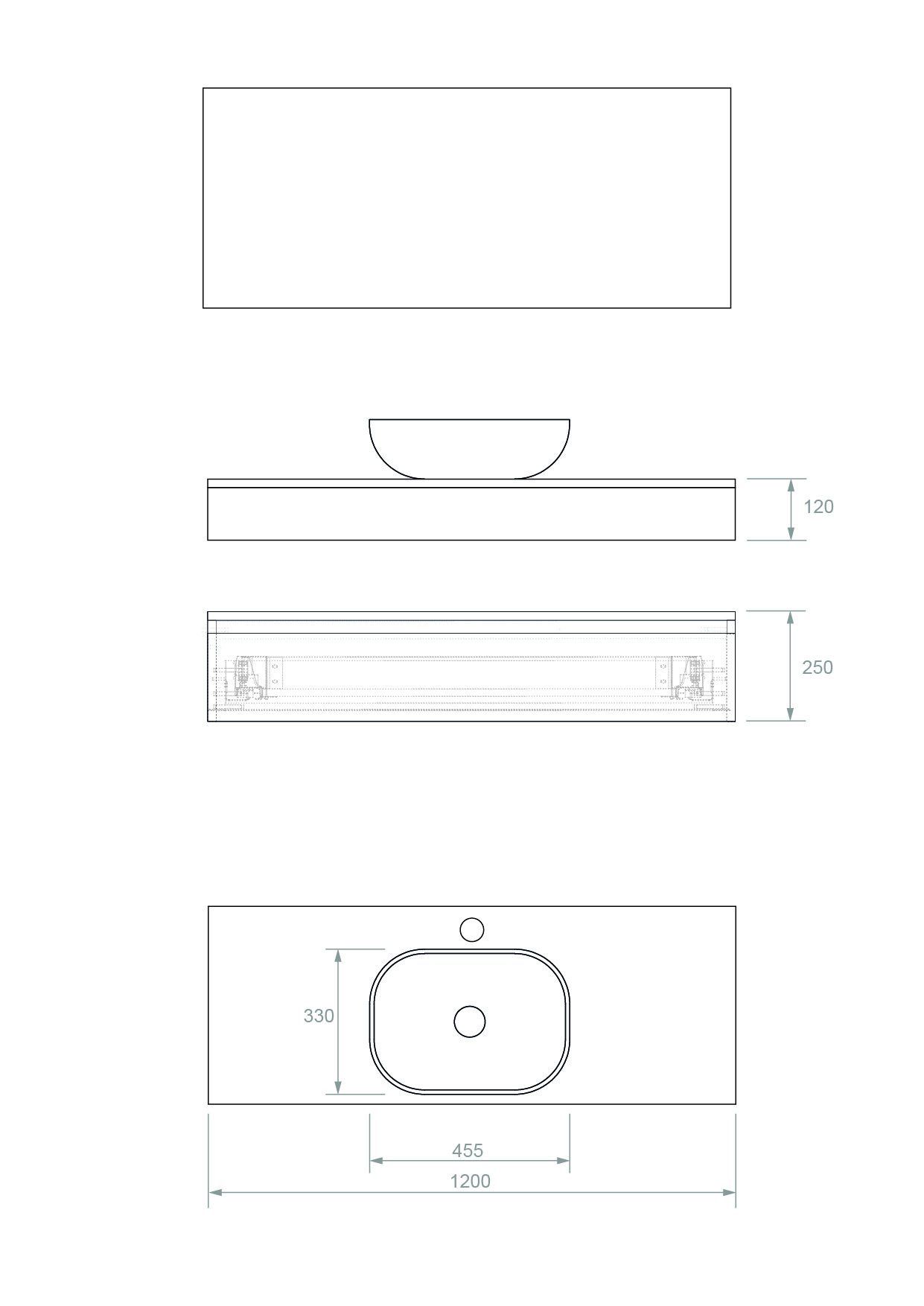 Pack Córcega con lavabo sobreencimera y espejo LED