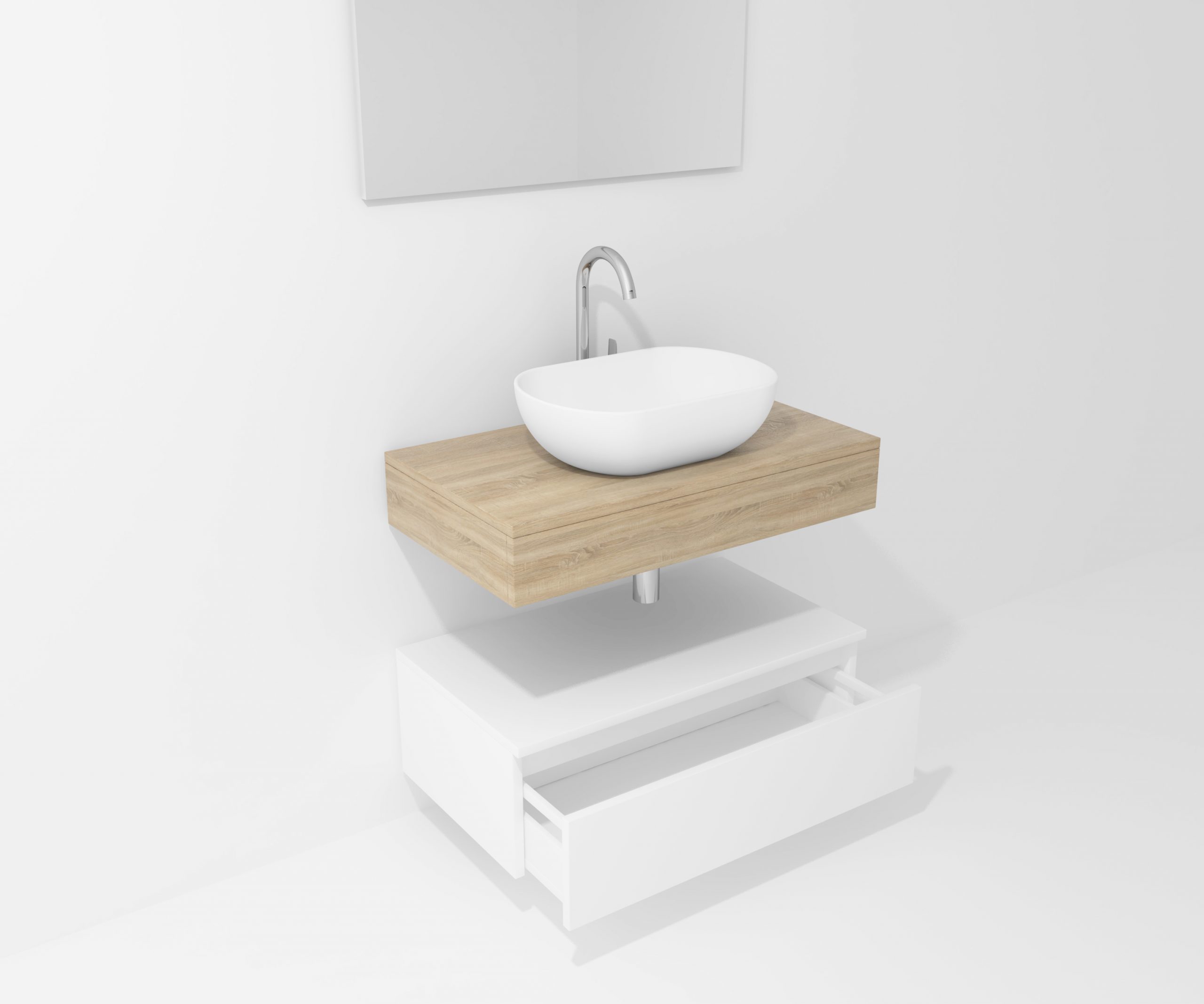 Pack Córcega con lavabo sobreencimera y espejo LED