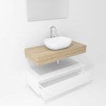 Pack Córcega con lavabo sobreencimera y espejo LED