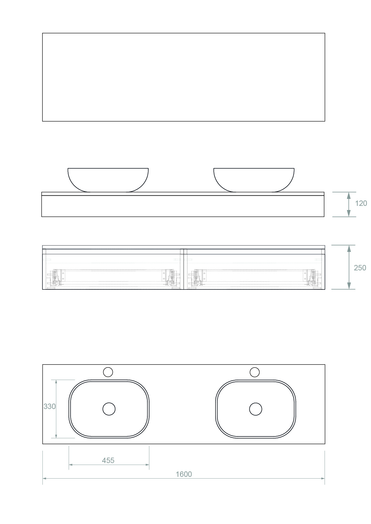 Pack Córcega con lavabo sobreencimera y espejo LED