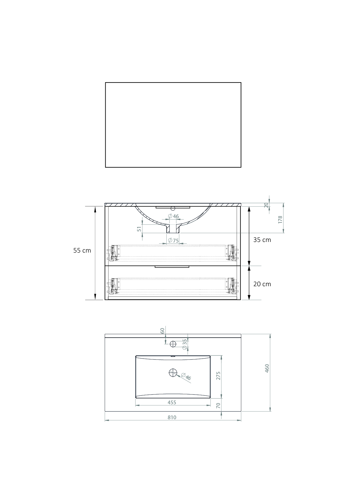 Pack Orléans avec lavabo et miroir LED