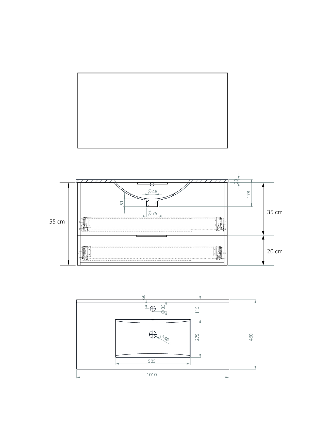 Pack Orléans avec lavabo et miroir LED