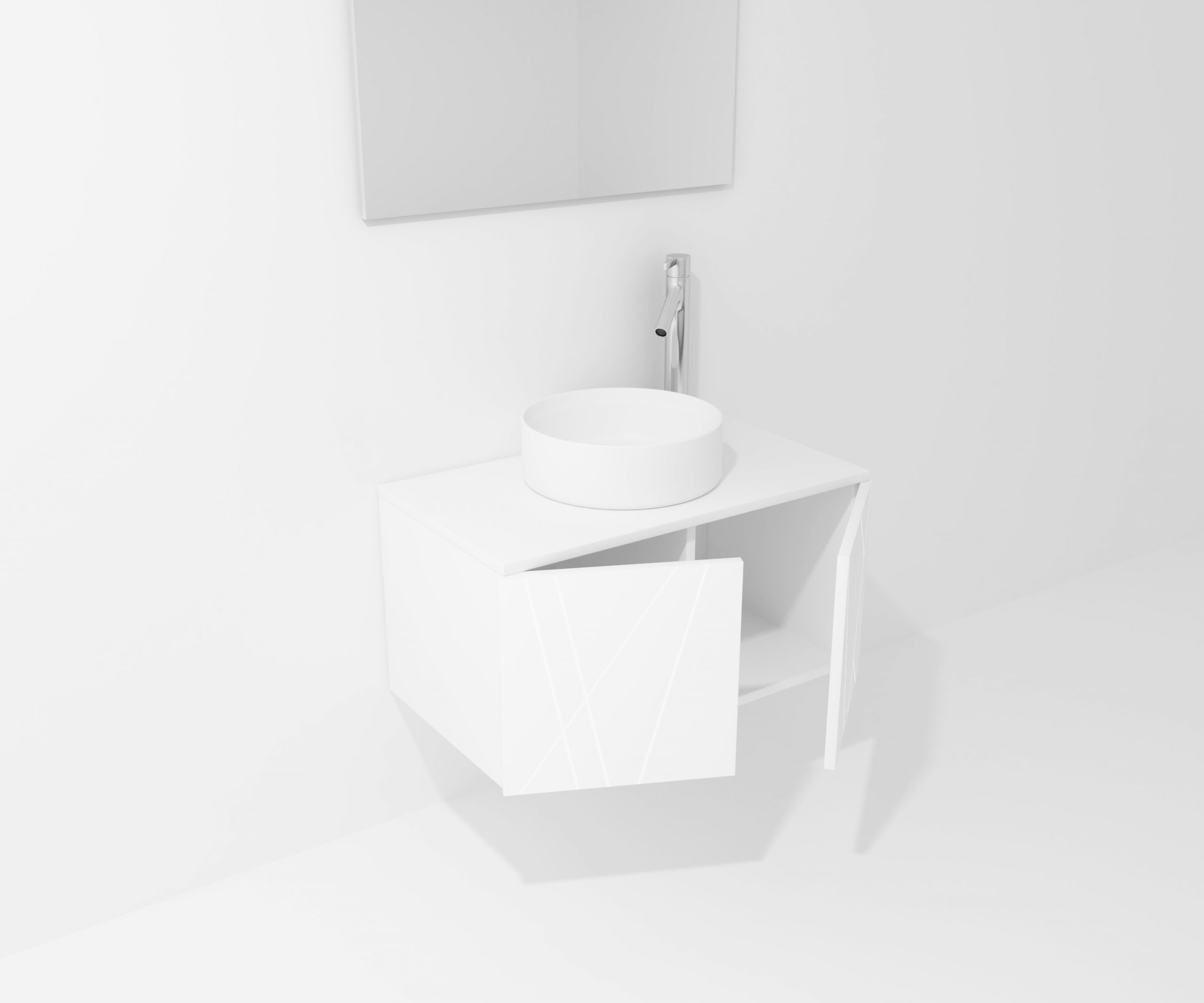 Pack Paimport avec vasque à poser et miroir LED