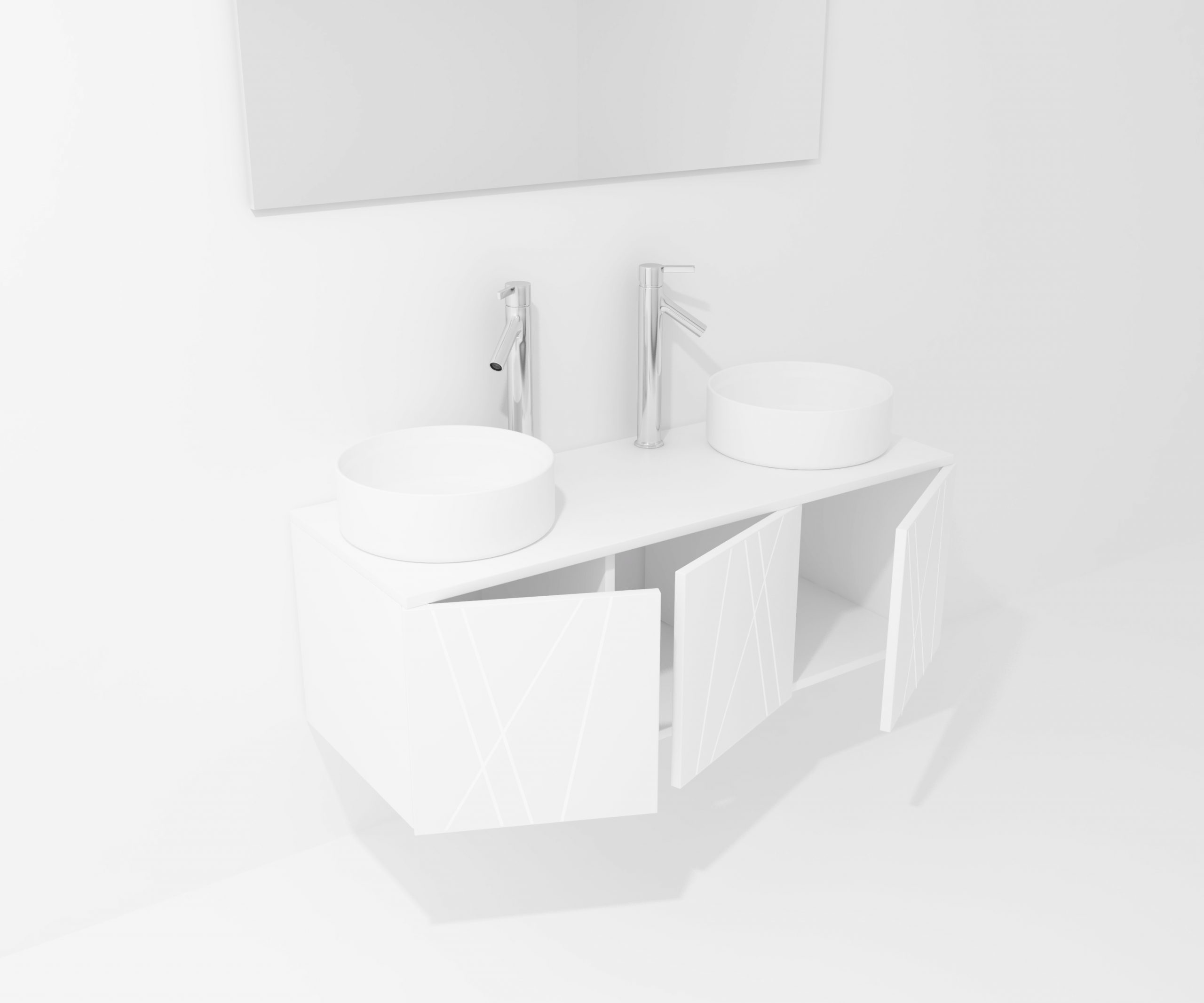 Pack Paimport avec vasque à poser et miroir LED