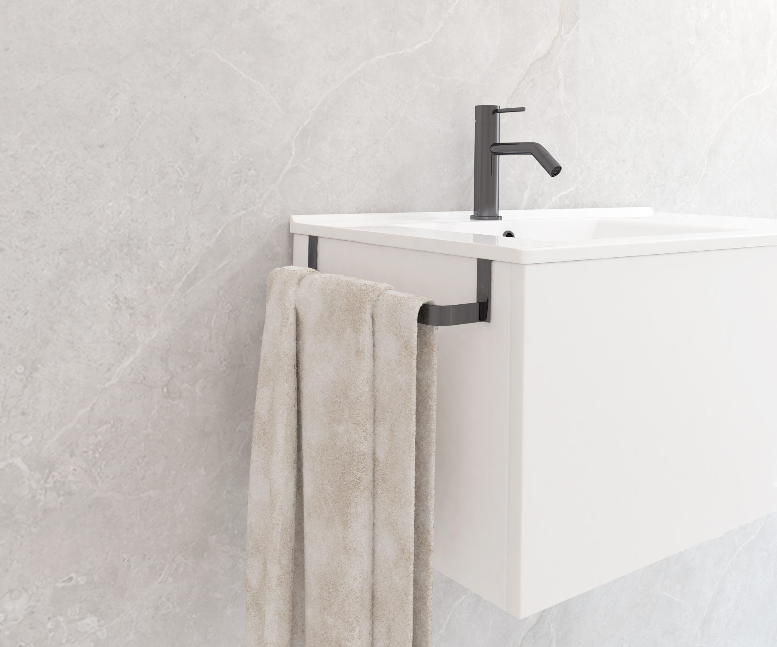 BARRA TOALLERO INTERIOR MUEBLE NEGRO MATE