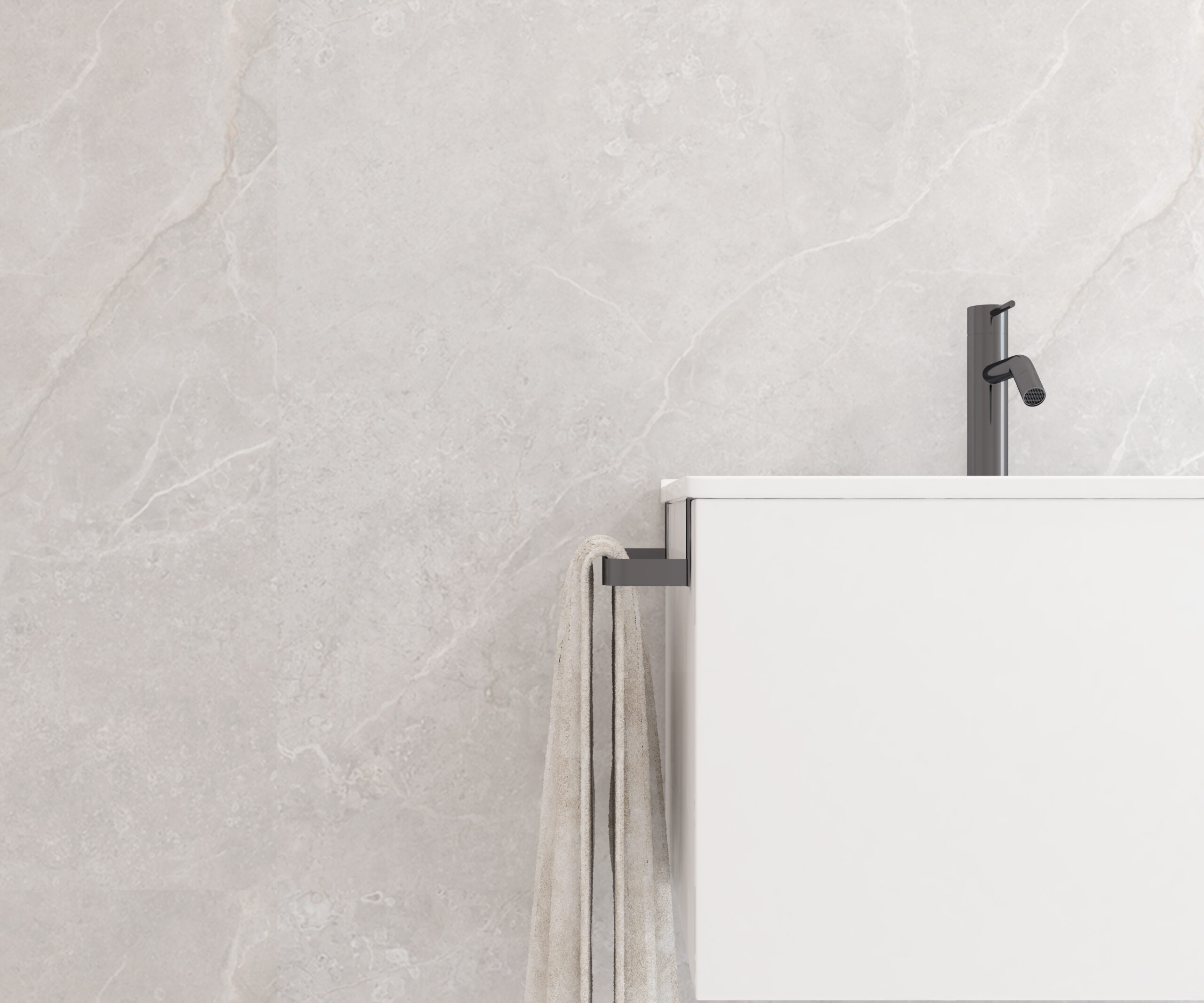 BARRA TOALLERO INTERIOR MUEBLE NEGRO MATE