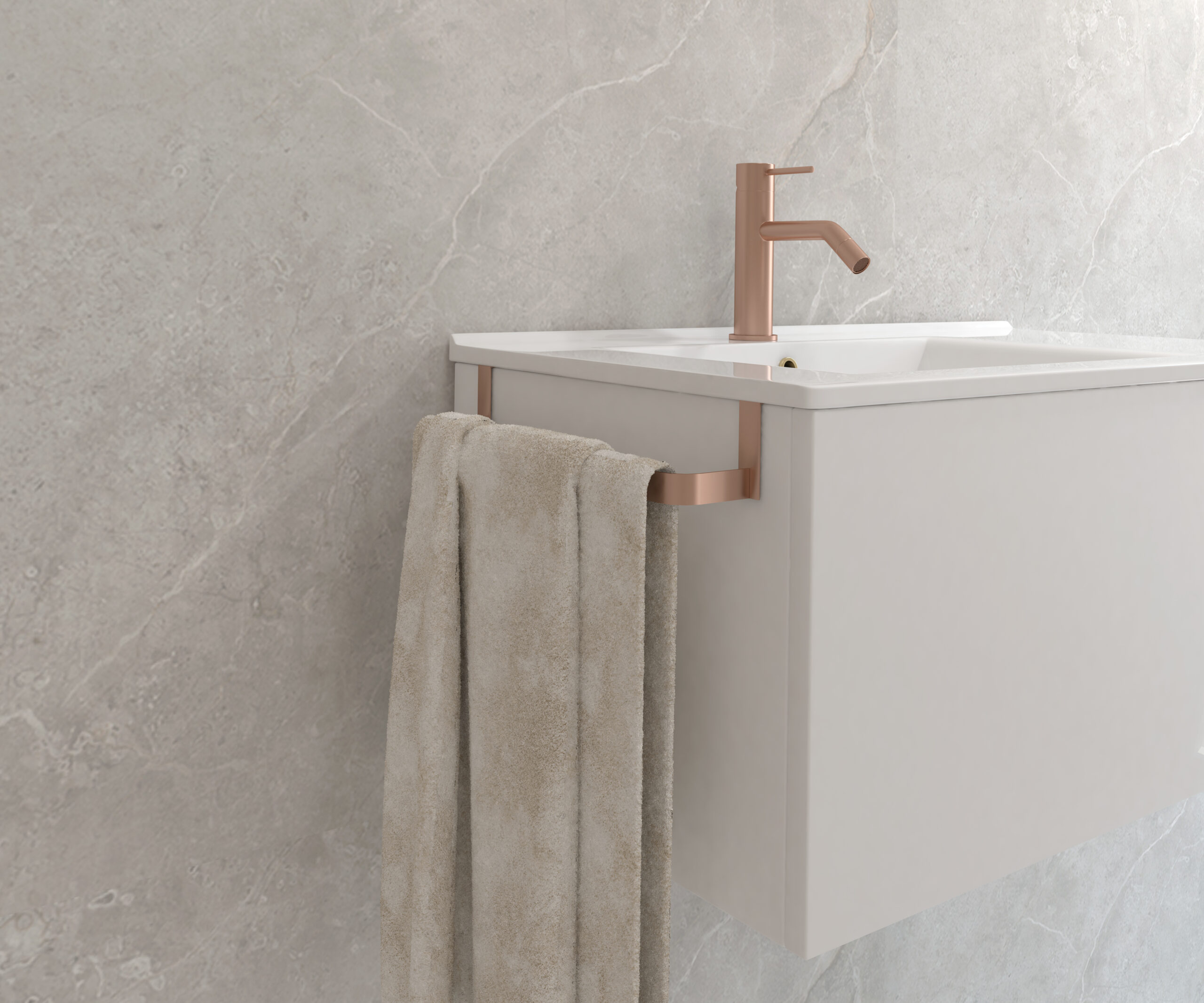 BARRE PORTE-SERVIETTES INTÉRIEURE POUR MEUBLE OR ROSE BROSSÉ