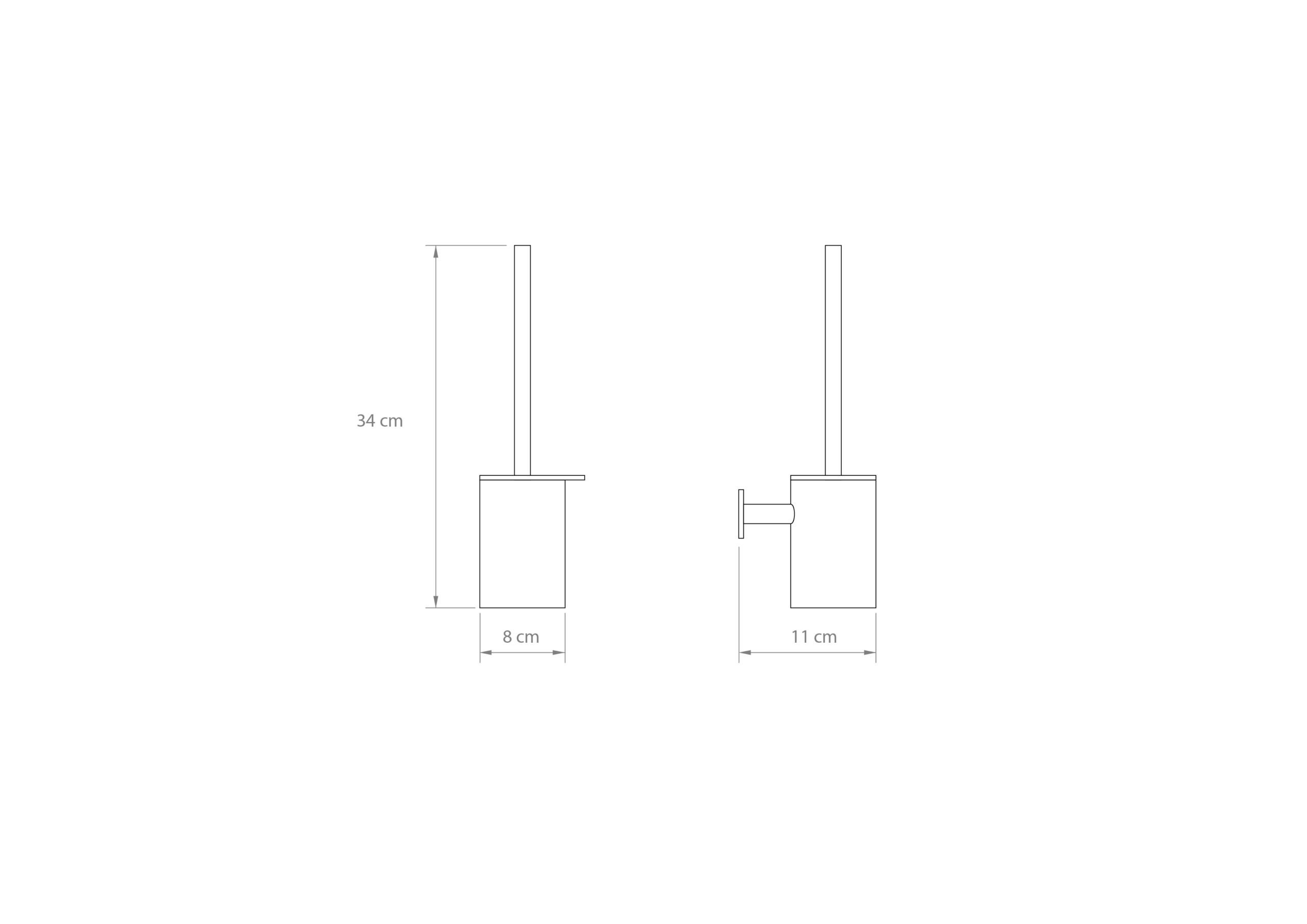 PORTE-BROSSE DE TOILETTE CAPRI NOIR MAT