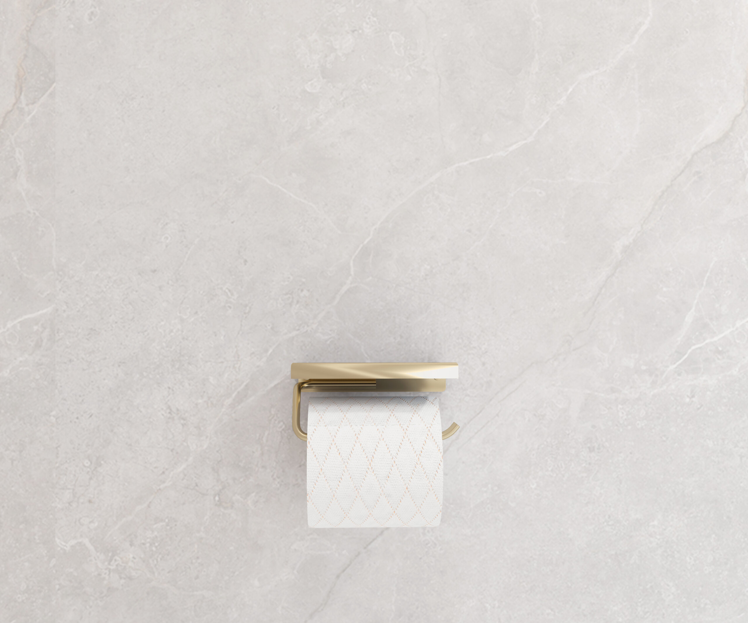 PORTE-ROULEEAU DE PAPIER TOILETTE CAPRI DORÉ BROSSÉ AVEC ÉTAGÈRE