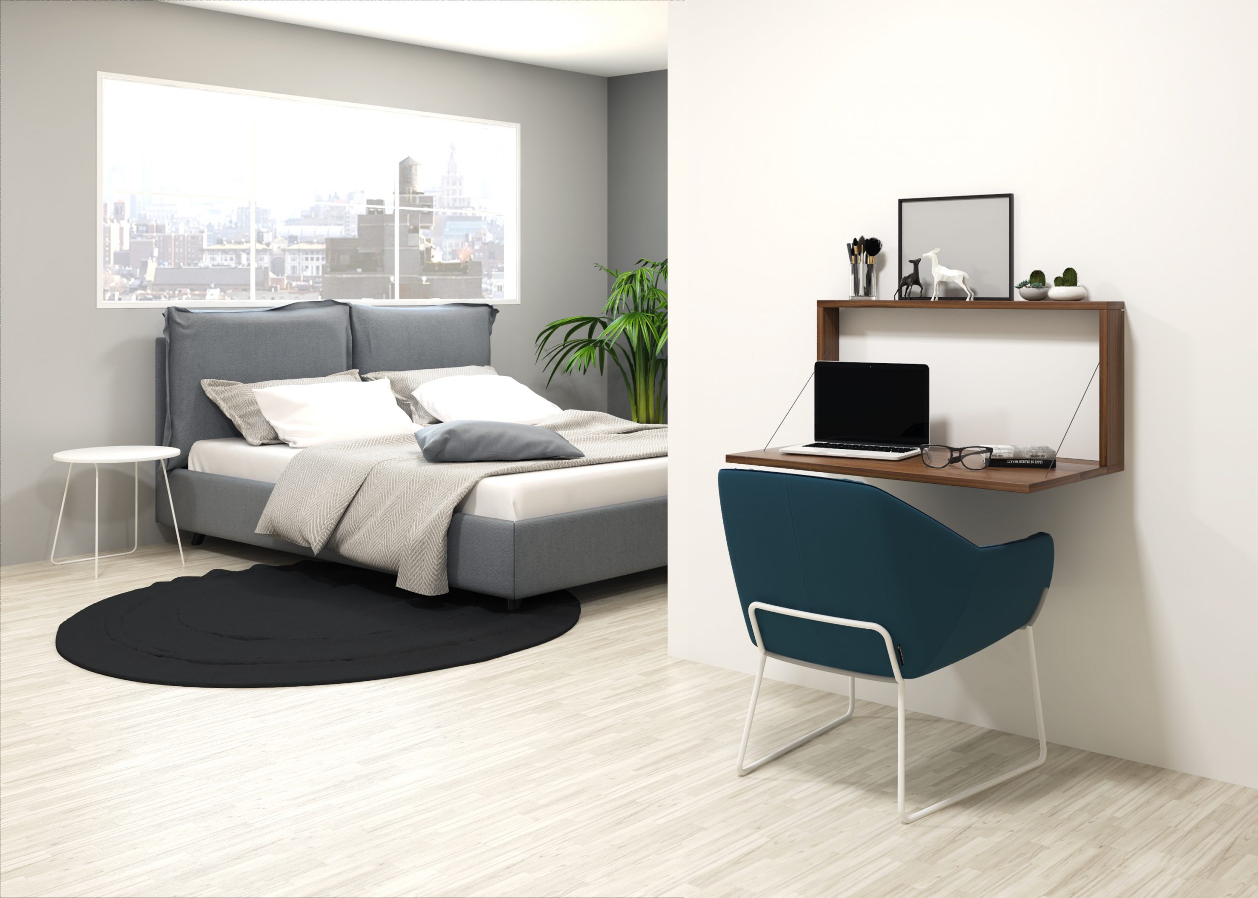 bureau mural rabattable