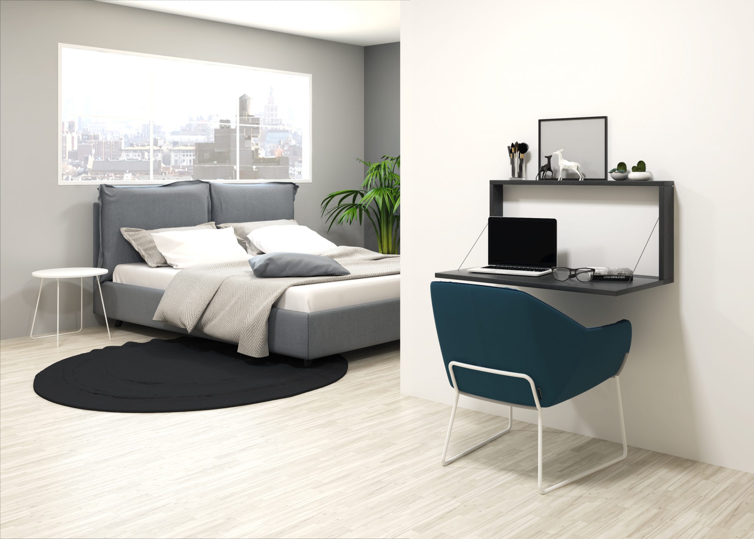 bureau mural rabattable