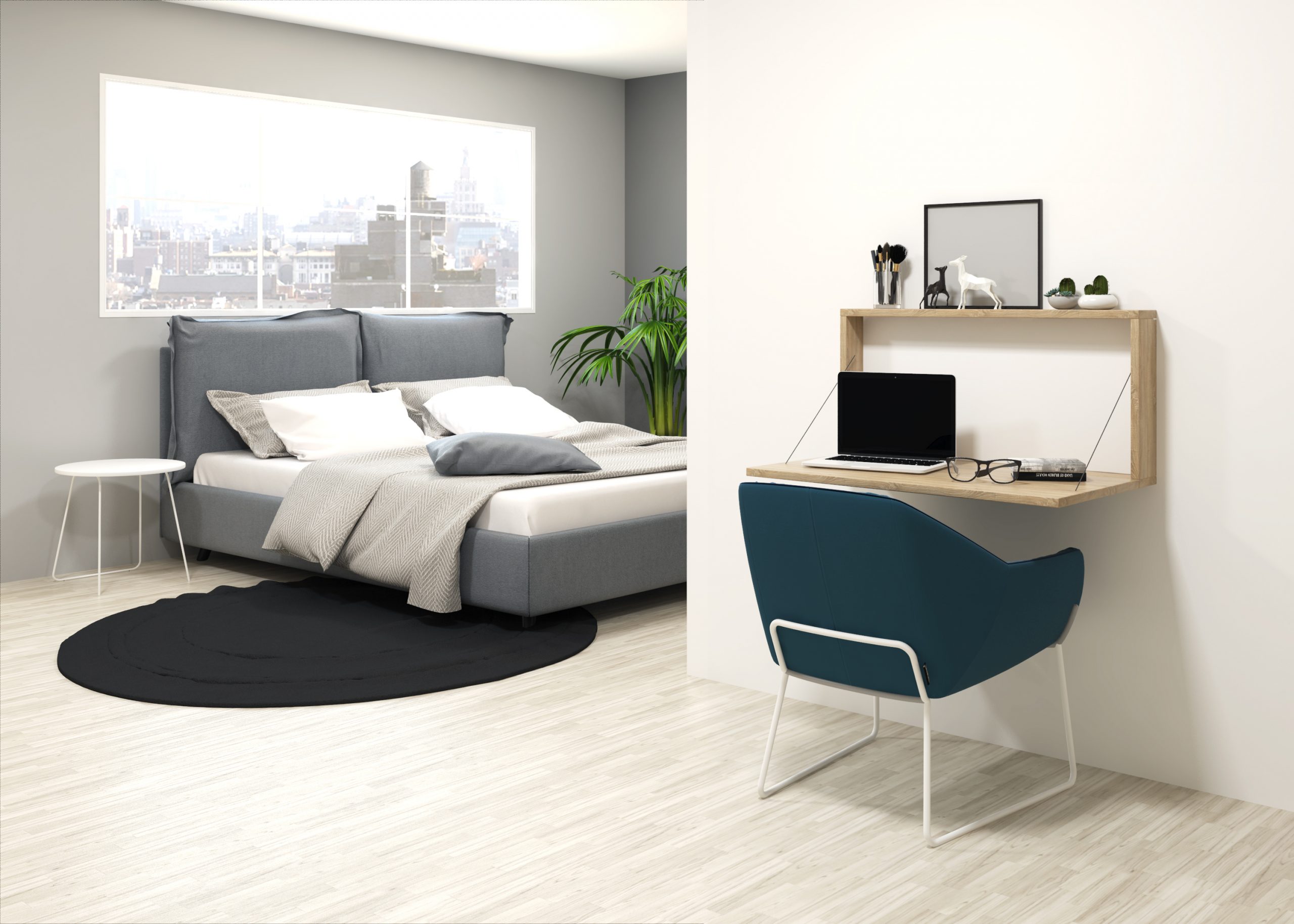 bureau mural rabattable