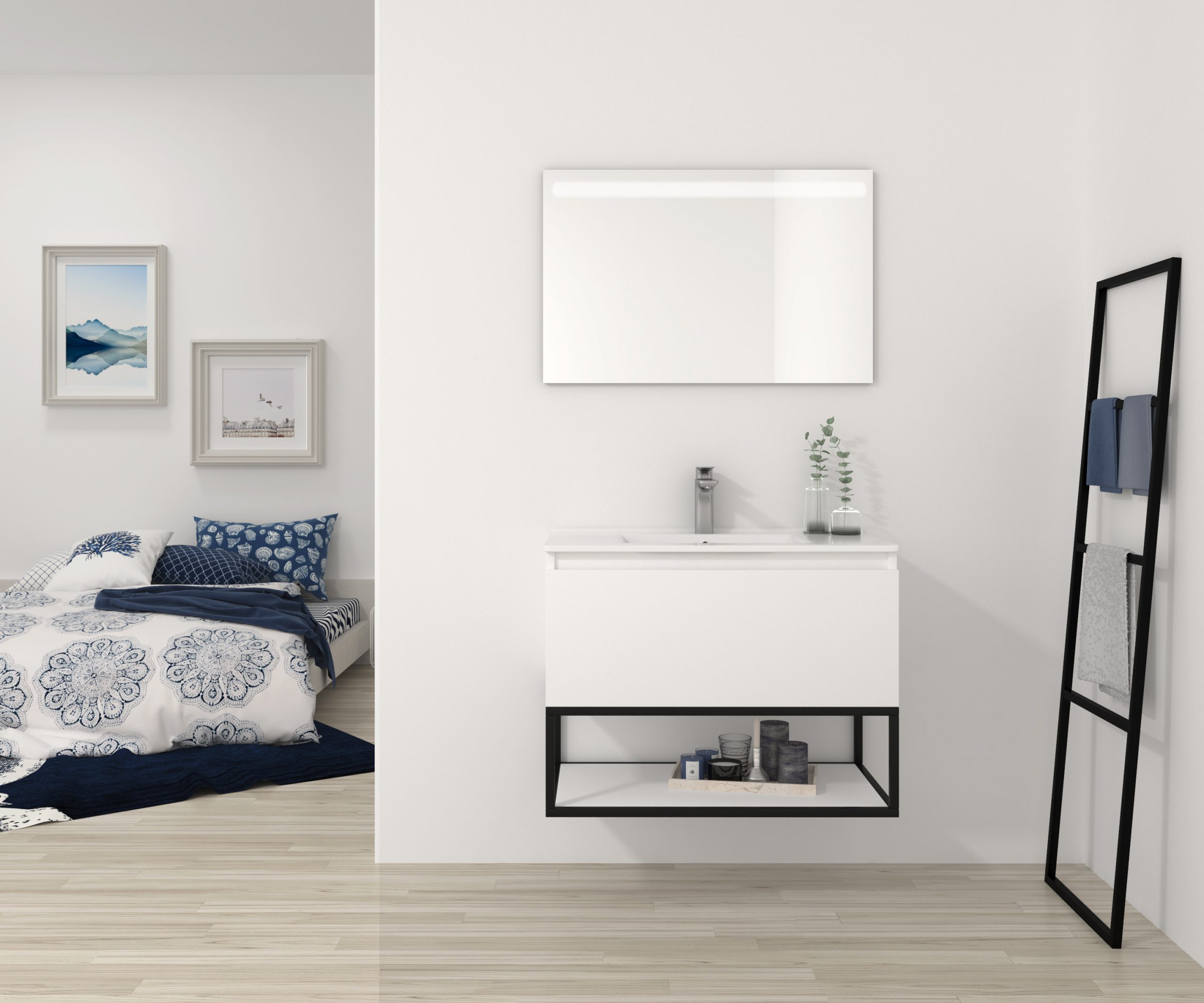 Pack Adour avec lavabo et miroir LED