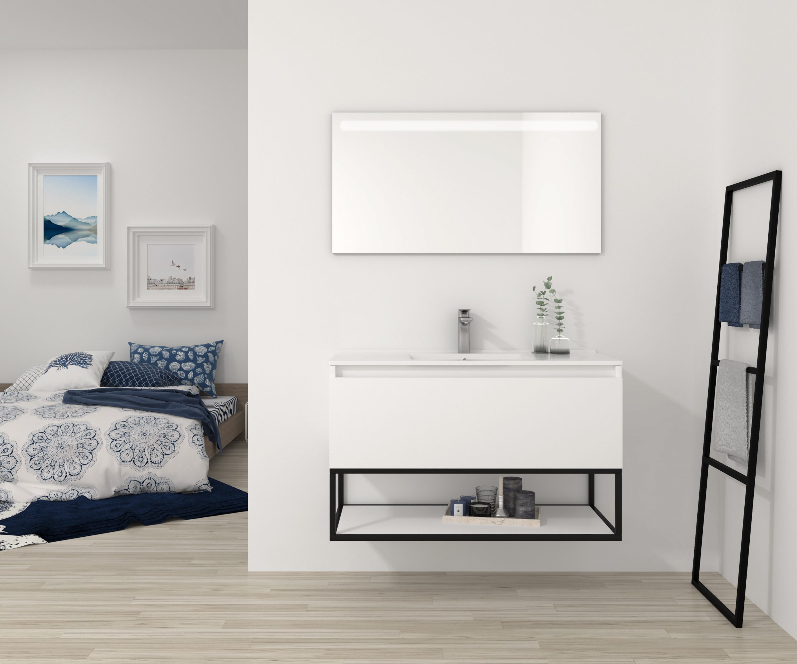 Pack Adour avec lavabo et miroir LED