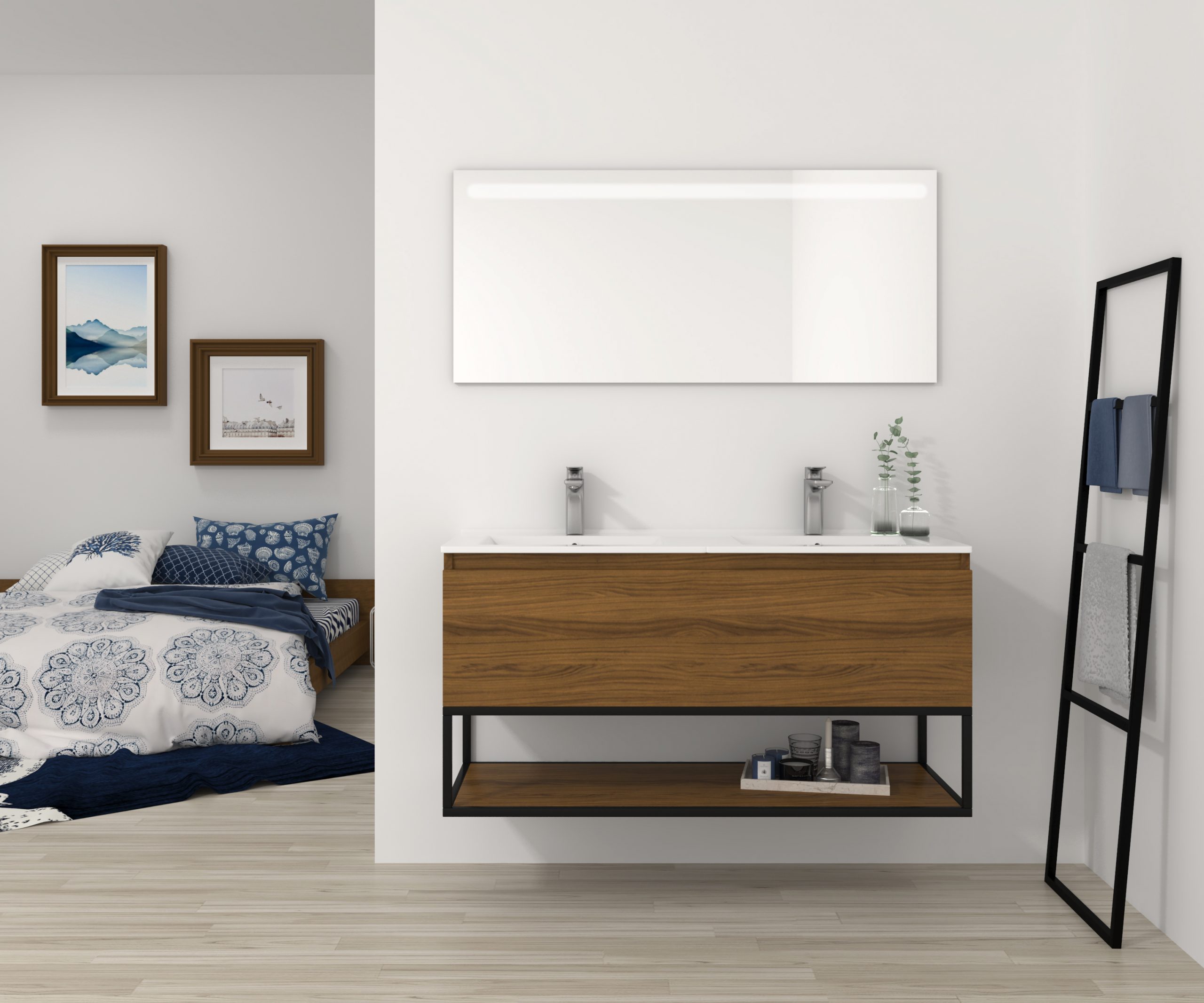 Pack Adour avec lavabo et miroir LED