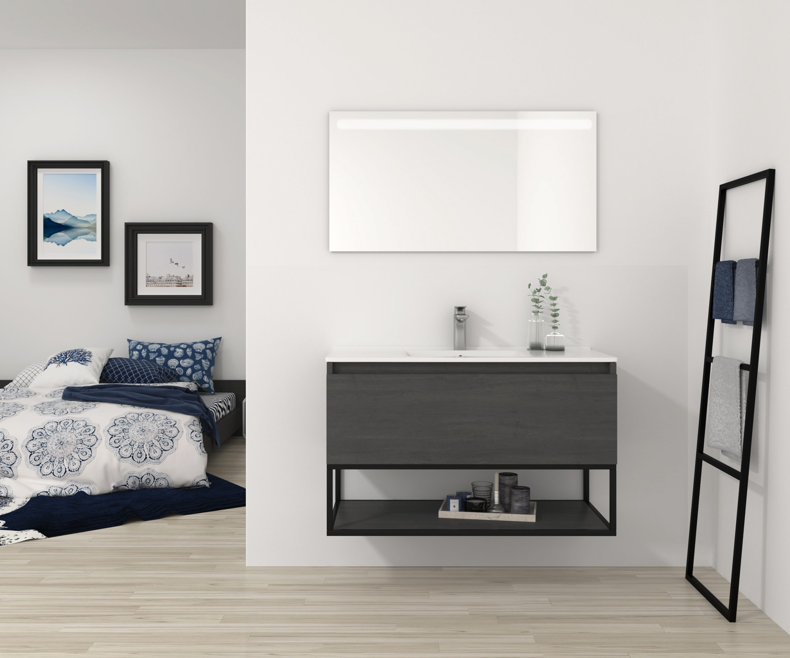 Pack Adour avec lavabo et miroir LED