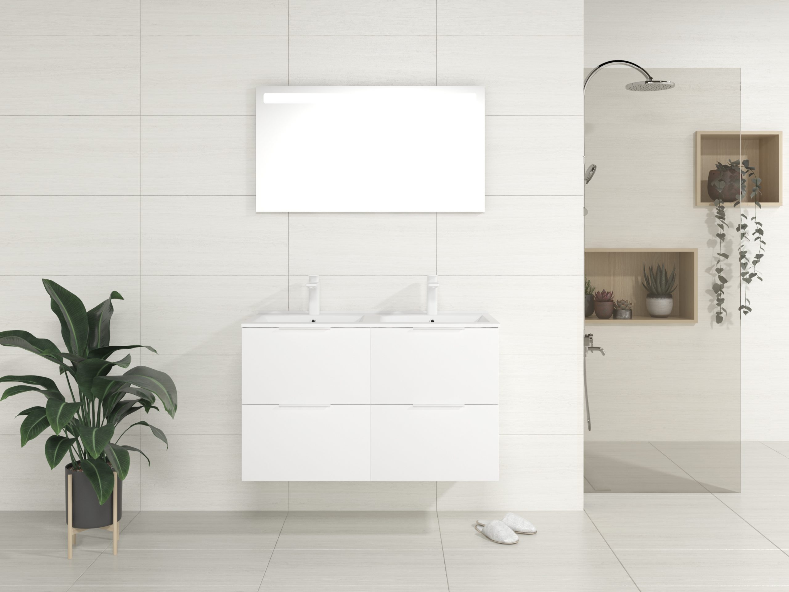 Pack Bruche + lavabo + miroir LED
