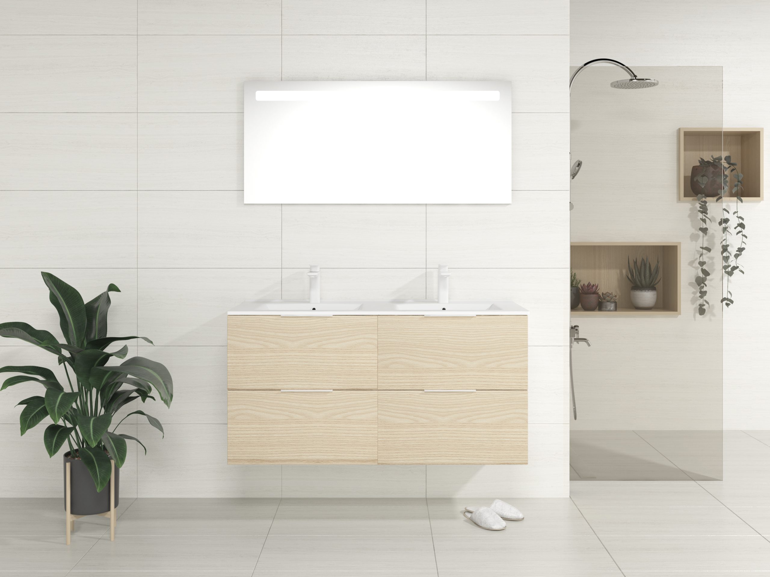 Pack Bruche + lavabo + miroir LED