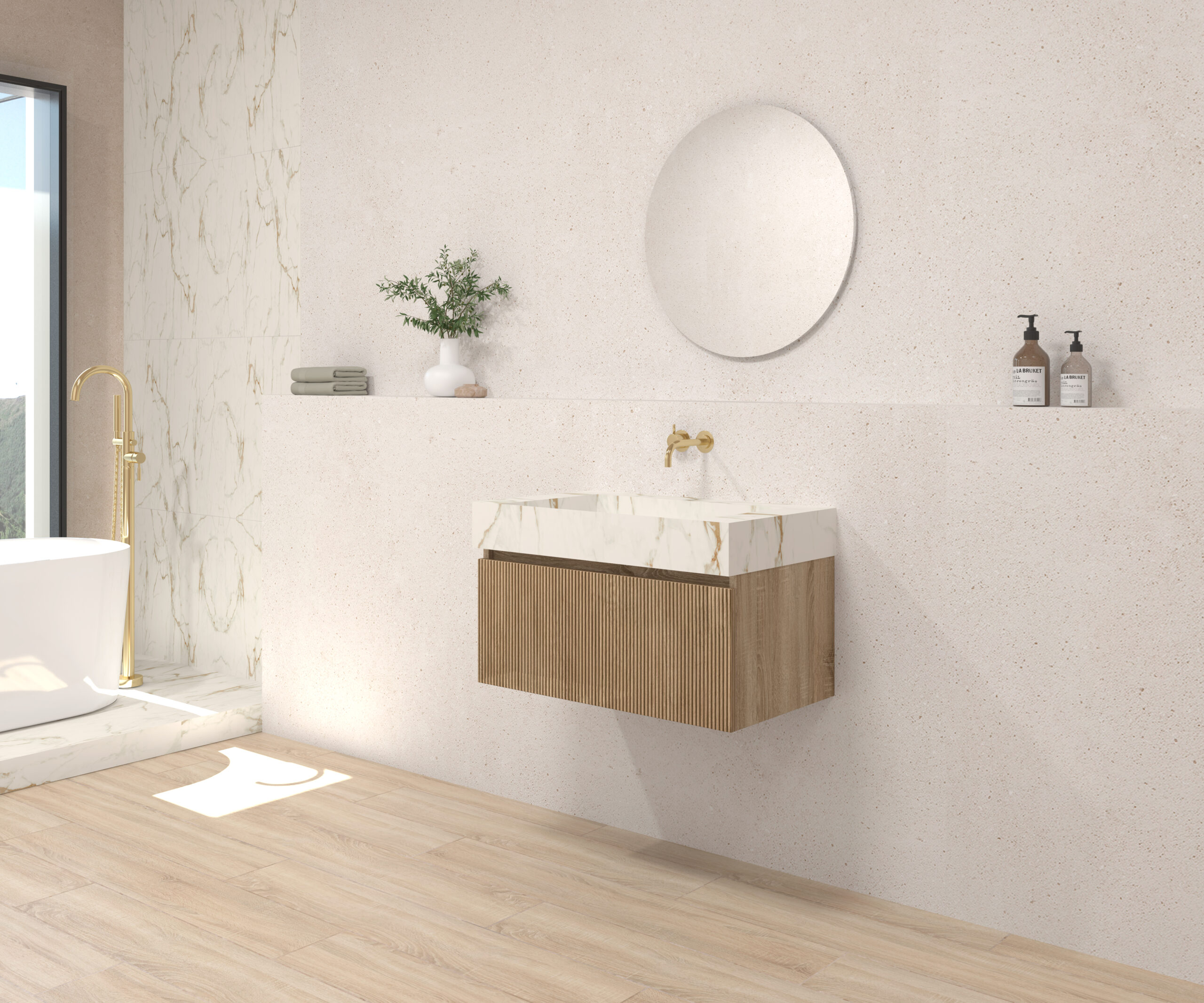 Pack DEBUSSY + évier Sapienston + miroir rond