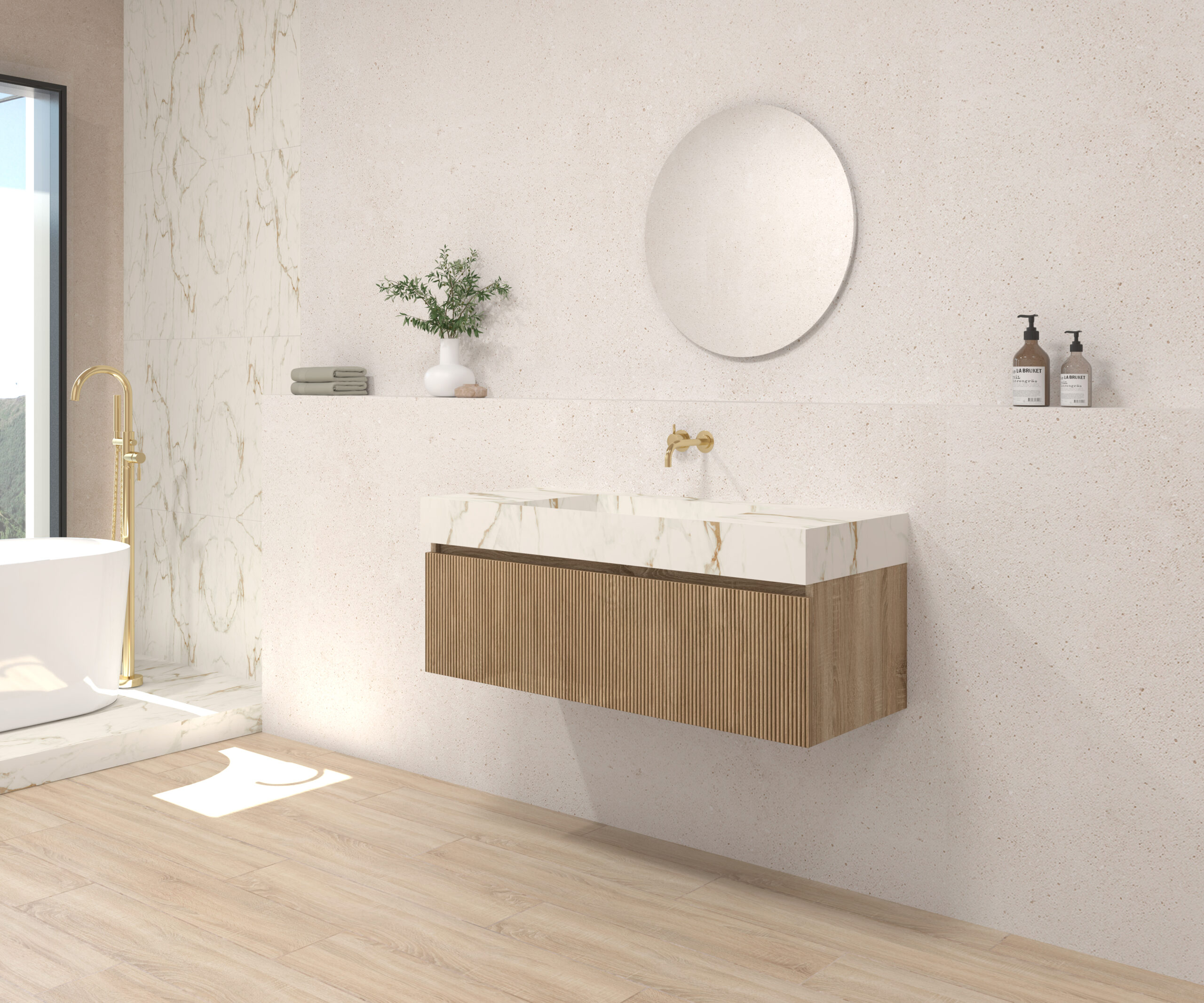 Pack DEBUSSY + évier Sapienston + miroir rond