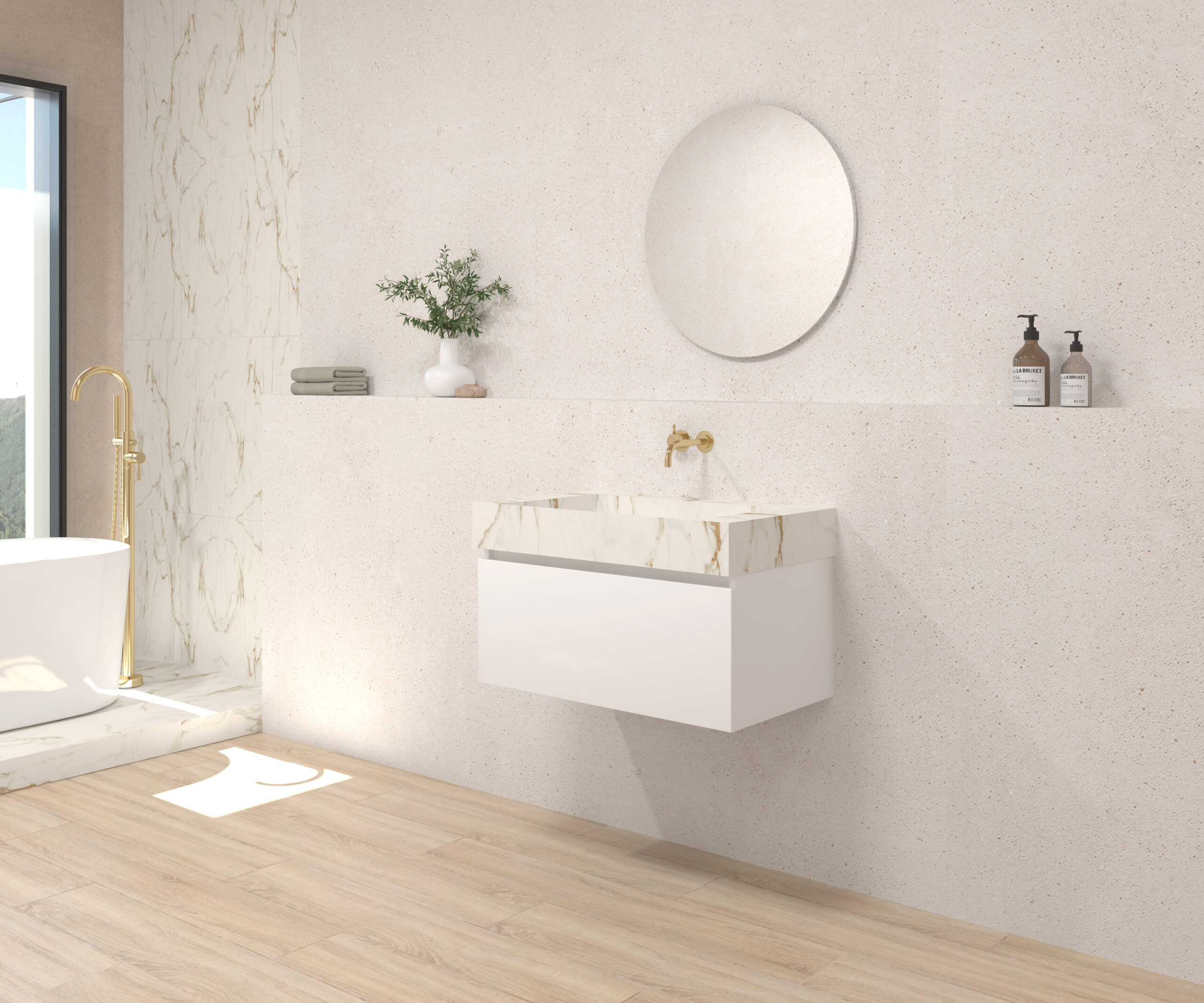 Pack DEBUSSY + évier Sapienston + miroir rond